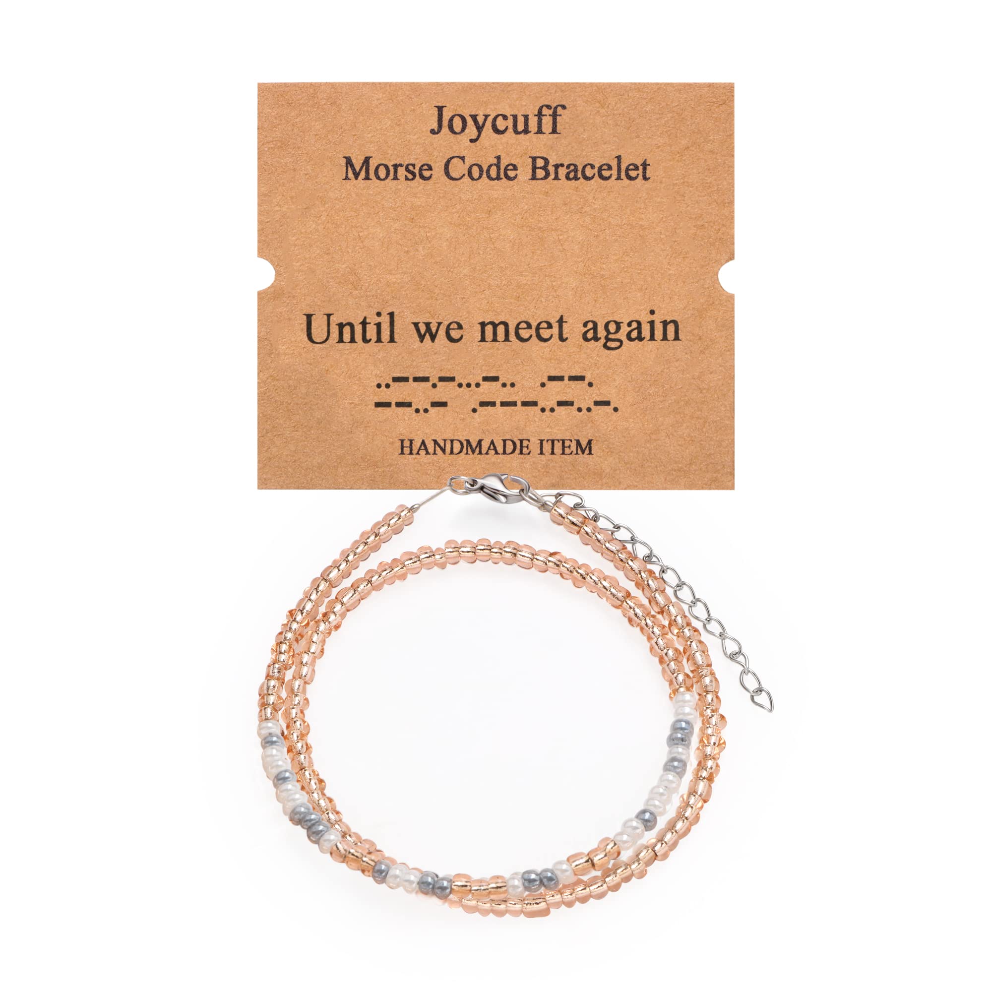 JoycuFF Morse Code Bracelets for Women - Adjustable Bead Wrap Bracelet with Inspirational Messages, Unique Birthday & Christmas Gifts for Mom, Aunt, Sister, Best Friend - Perfect for Daily Wear, Special Occasions & Thoughtful Surprises