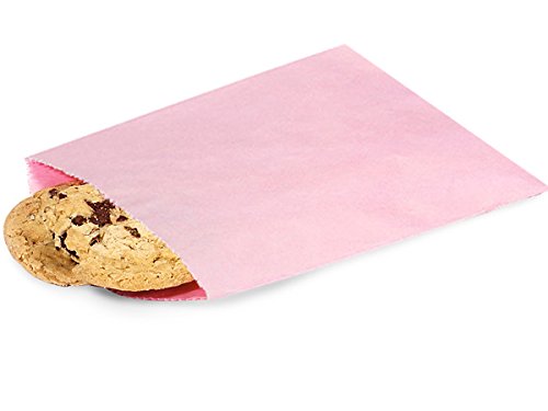 1000 Pack 1/2 Lb Petal Pink Candy Bags 5.75 x 7.5 Inches - Bulk Party Favor Bags for Wedding, Baby Shower, Birthday Candies, Nuts & Snacks