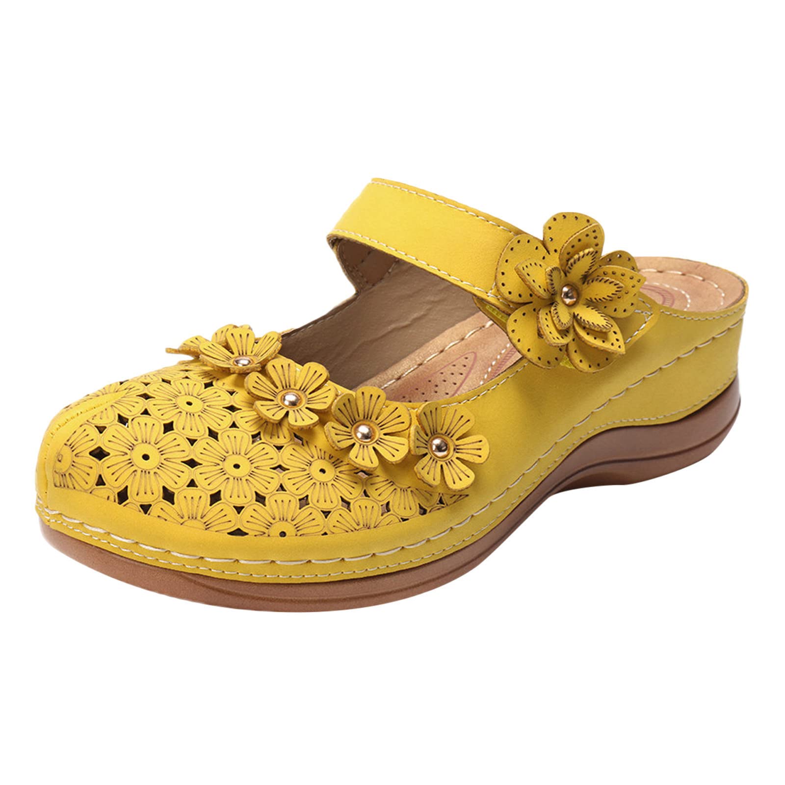 Women's Comfortable Hollow Out Round Toe Wedge Sandals - Breathable Summer Slippers with Heel for Ladies & Girls | Perfect for Beach, Vacation, and Casual Outings