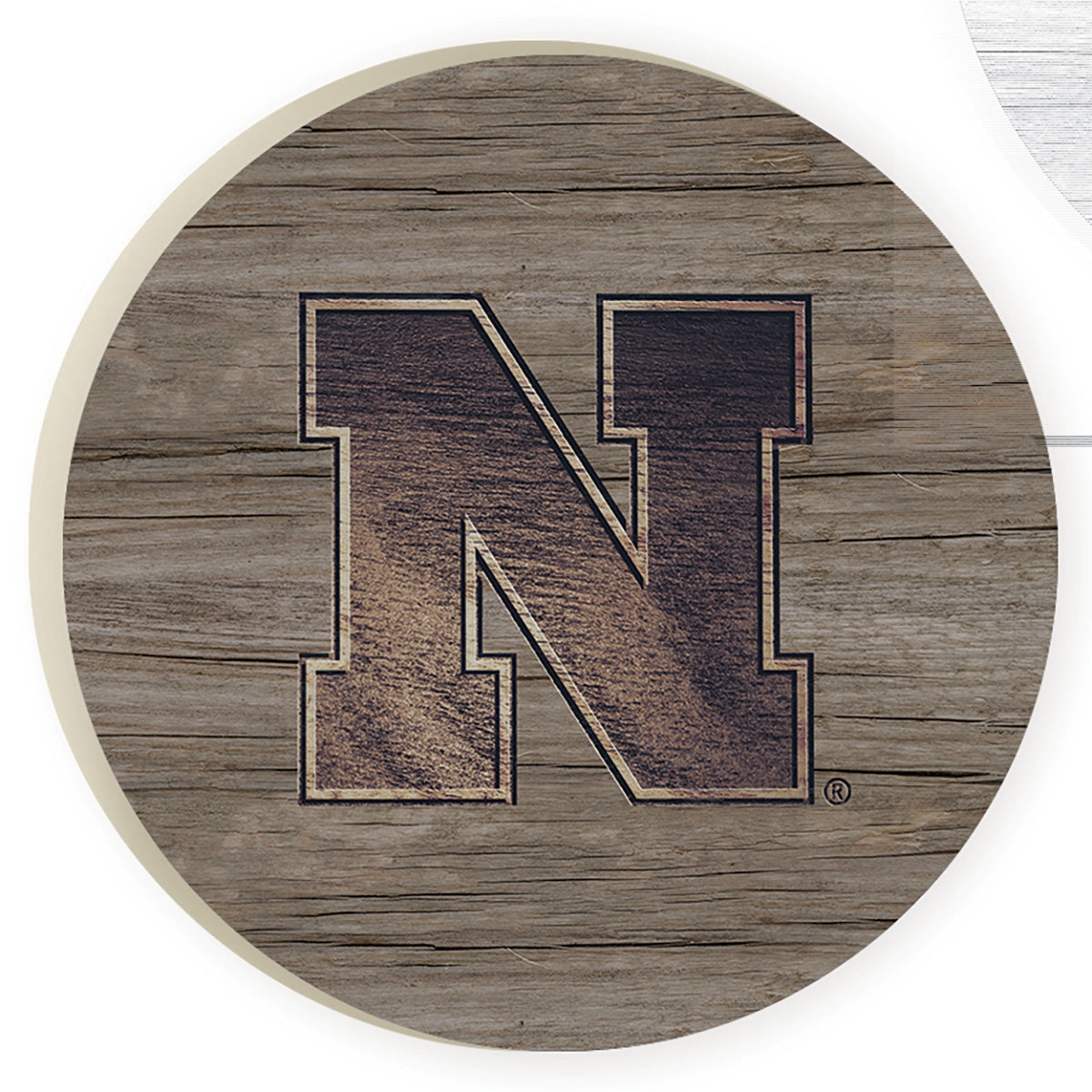 Nebraska Huskers Woodgrain Car Coaster Set - Absorbent Cup Holders for Vehicles - Perfect for Game Day Tailgating & Road Trips