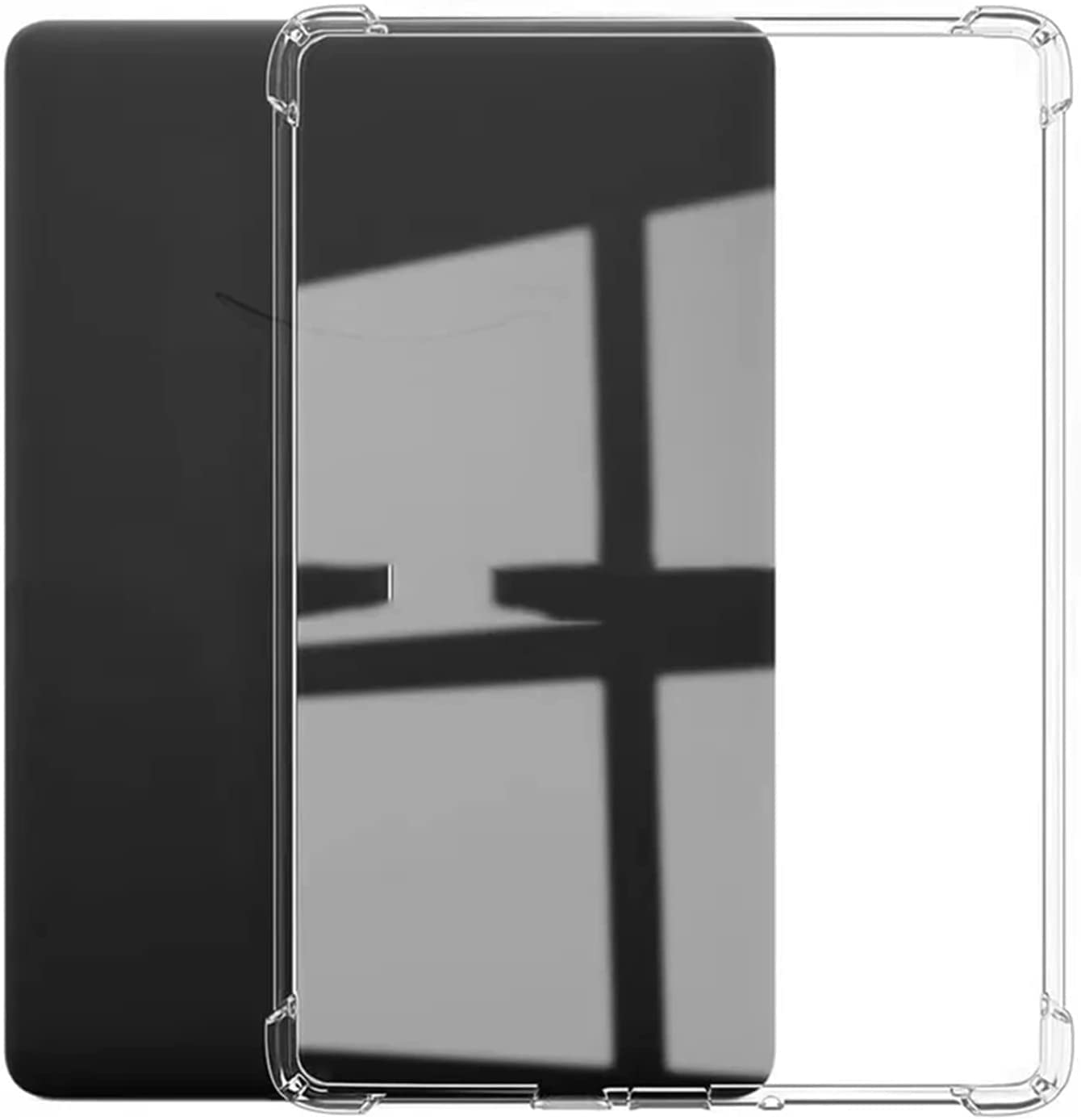 Dteck Clear Back Case for Amazon Kindle Fire HD 10 & 10 Plus Tablet (11th Gen, 2021) - Slim Fit Crystal Clear Cover with Durable Silicone Protection - Lightweight Thin Case for Reading, Travel & Everyday Use