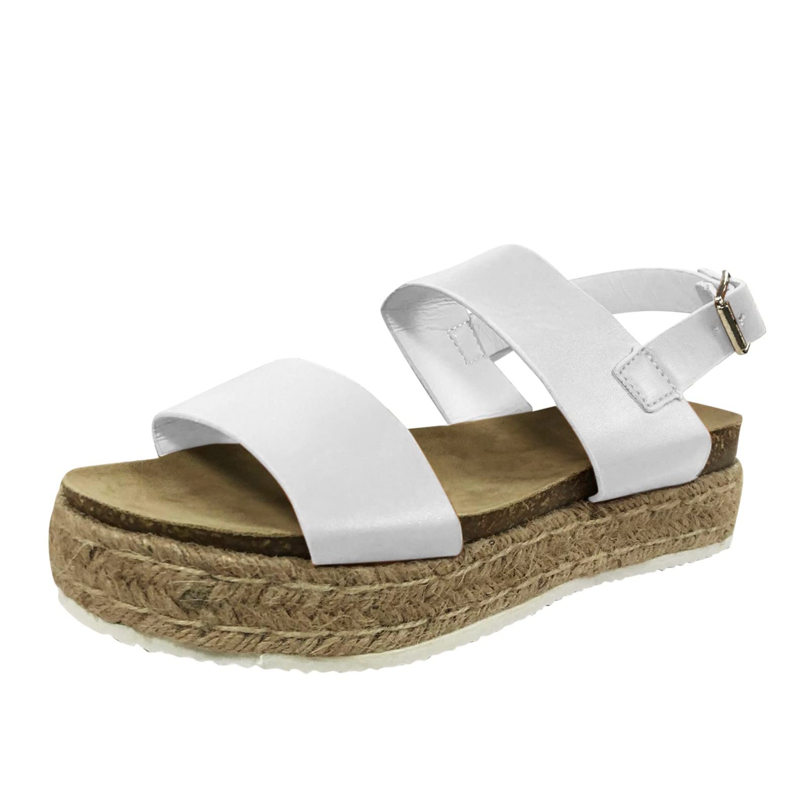 Women's Roman Platform Sandals with Rope Design - Thick Sole Comfortable Fashion Sandals for Women - Perfect for Beach, Vacation, and Summer Outfits