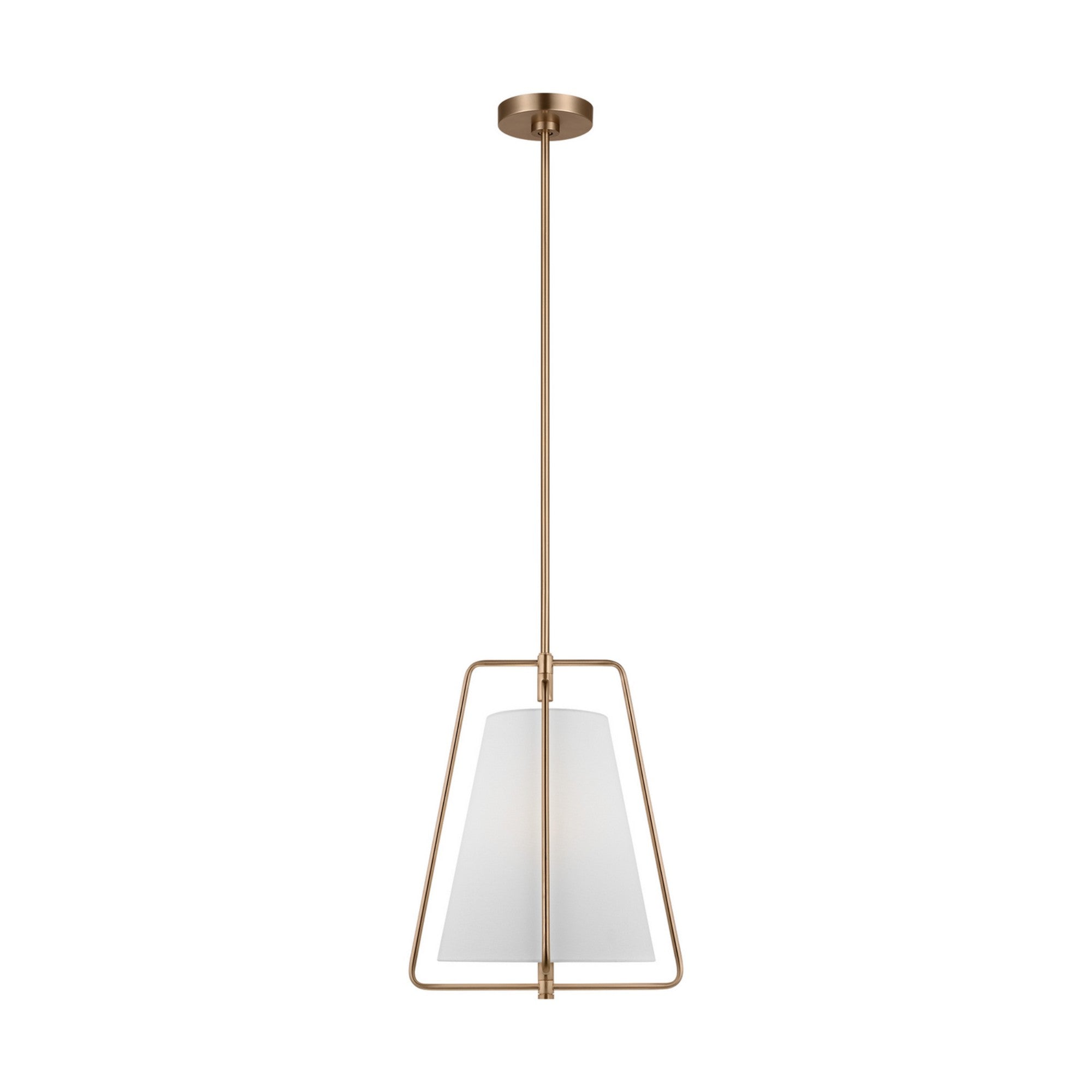 Allis 15 Inch Modern Pendant Light Fixture - Satin Brass Finish for Kitchen Island, Dining Room, or Bedroom Lighting