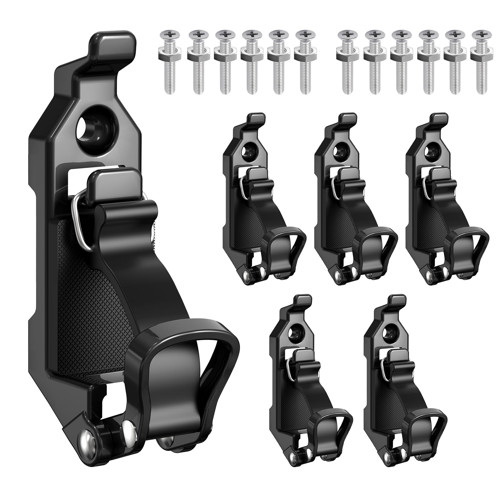 Heavy-Duty Roof Rack Shovel Mount - 6-Piece Black Metal Rubber Clamp Brackets for Axe & Shovel Storage | Truck, Offroad & Overland Vehicle Accessories | Perfect for Adventure Gear Organization on Jeep, SUV & Pickup Roof Racks