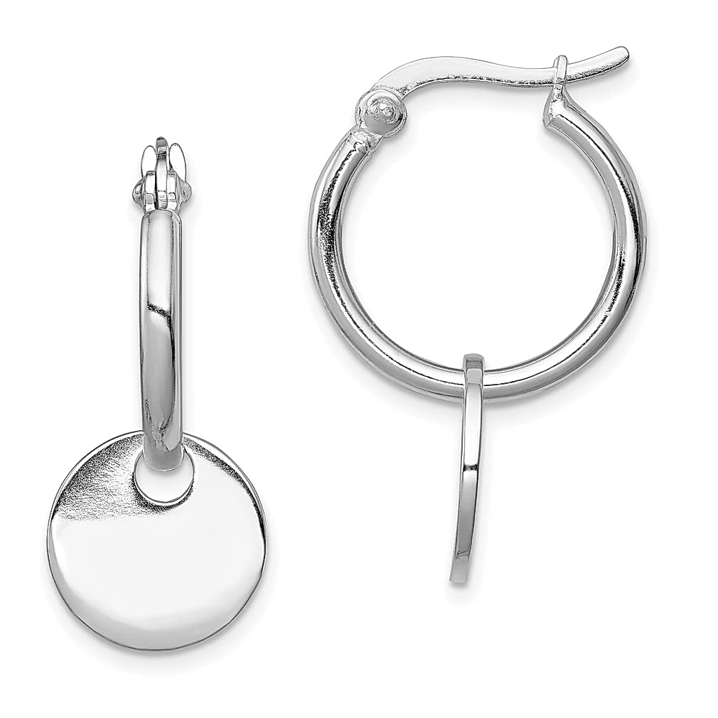 925 Sterling Silver Round Disc Drop Dangle Chandelier Hoop Earrings for Women - Elegant Fine Jewelry Gift Set for Her - Perfect for Parties, Weddings & Special Occasions