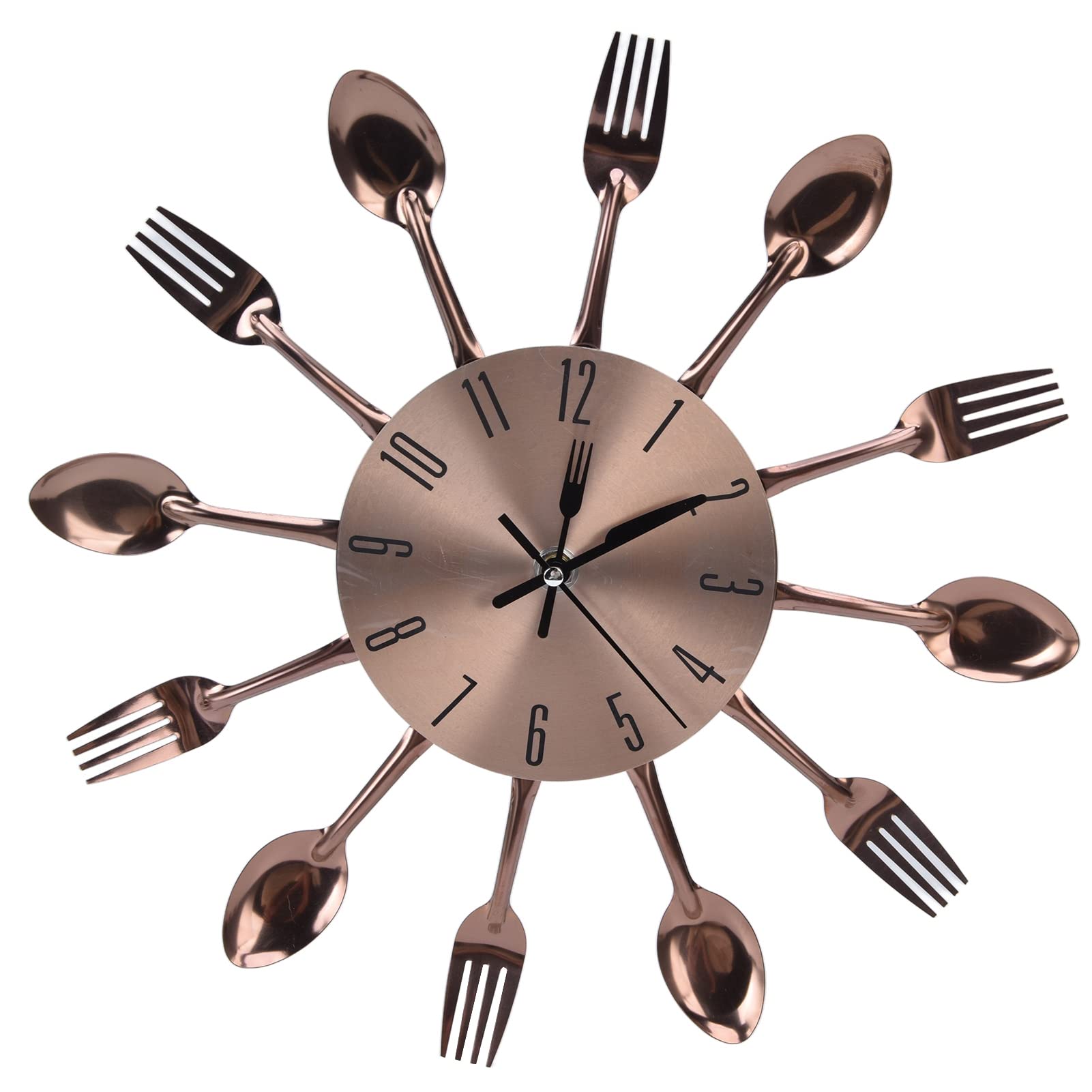Modern 3D Mirror Surface Cutlery Wall Clock - DIY Kitchen Utensil Spoon Fork Wall Decor for Home, Living Room, and Kitchen Decoration, Perfect for Dining Area and Breakfast Nook
