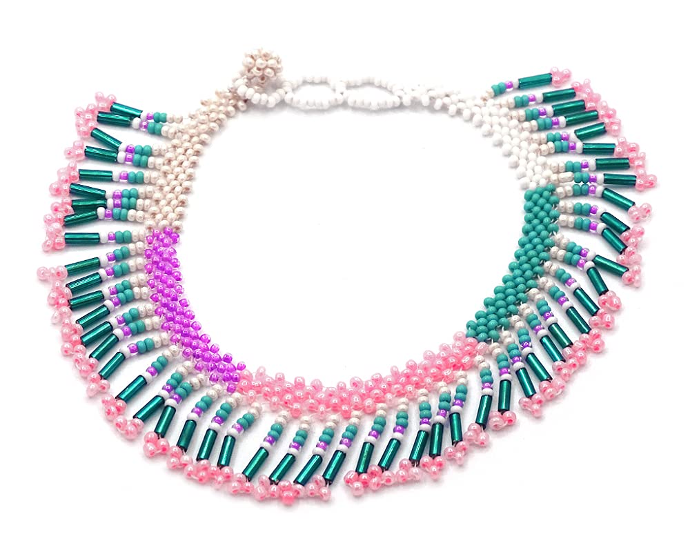 Handmade Czech Glass Seed Bead Multi-Dangle Fringe Anklet - Boho Chic Women's Fashion Jewelry for Summer Festivals & Beach Vacations