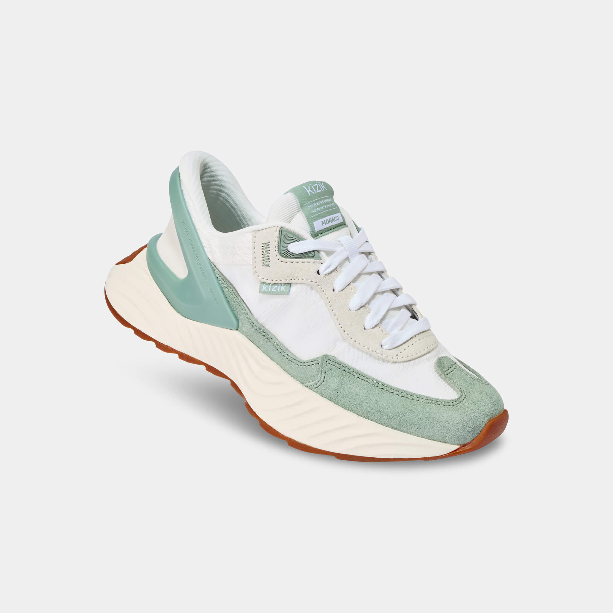 Women's Monaco Sneakers - White & Iceberg Green Athletic Shoes for Running, Walking & Casual Wear