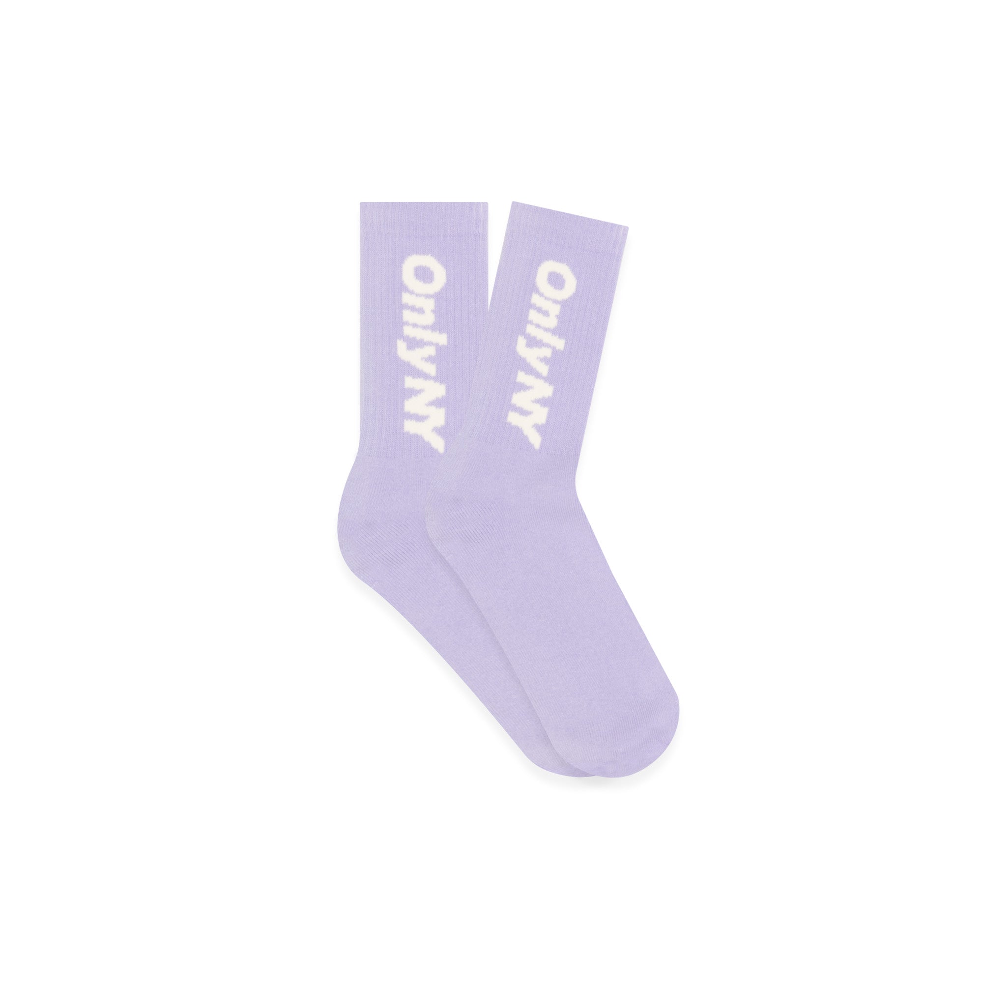 Only NY Core Logo Socks - Soft Cotton Crew Socks for Men & Women - Lavender Purple Casual & Athletic Wear - Perfect for Gym, Running, and Everyday Comfort