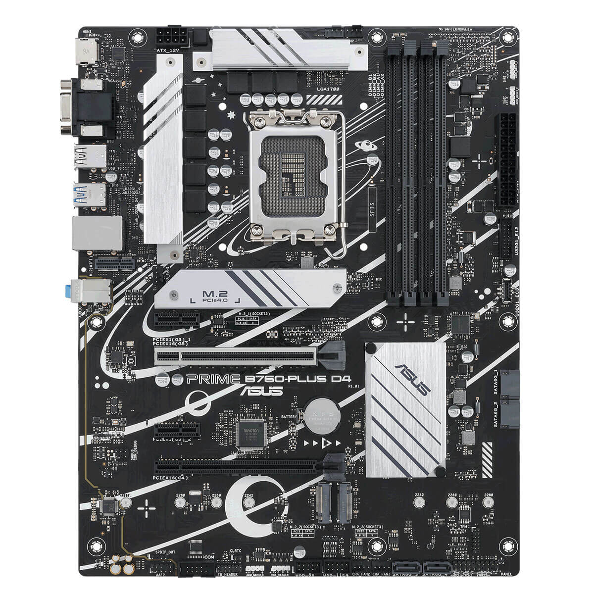 ASUS PRIME B760 PLUS DDR4 ATX Motherboard - Intel LGA 1700 Socket, PCIe 4.0, Dual M.2 - Perfect for Gaming PC & Workstation Builds