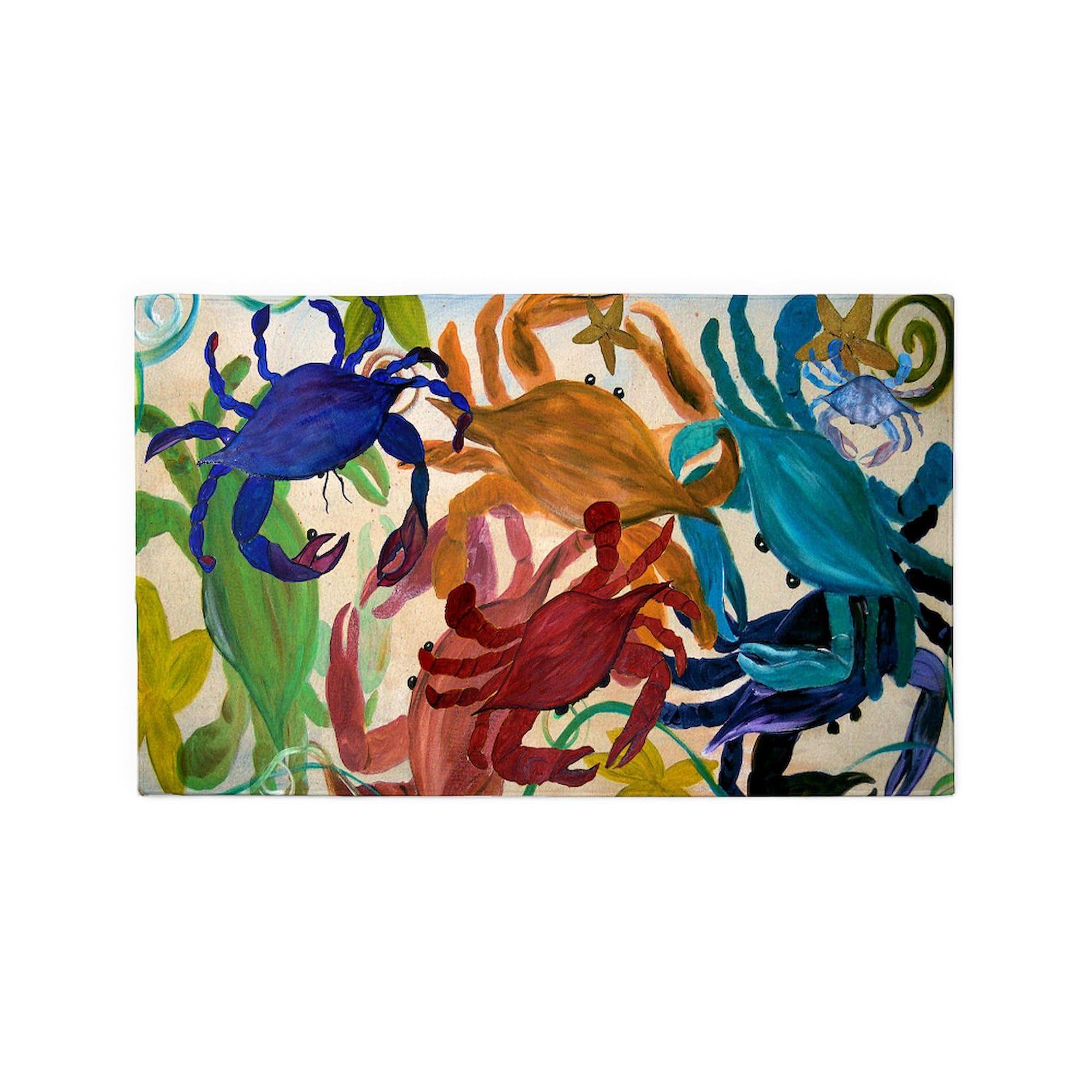 CafePress Crab Party 3'X5' Decorative Area Rug - Non-Slip Fabric Throw Rug for Living Room, Bedroom, or Dorm Decor