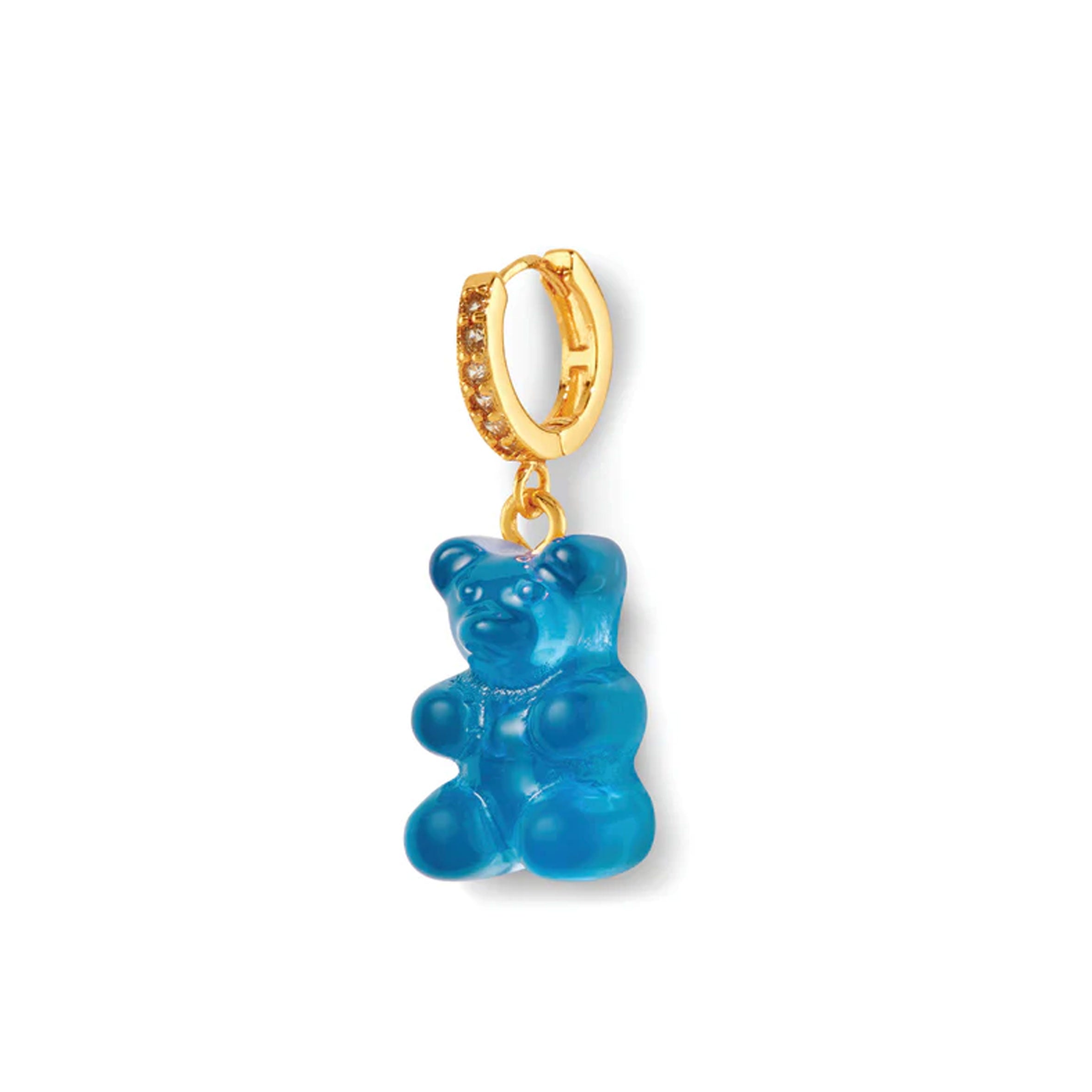 Nostalgia Bear Hoop Earrings - Translucent Azure Blue Color for Women | Perfect for Casual Wear, Date Nights & Gift Giving