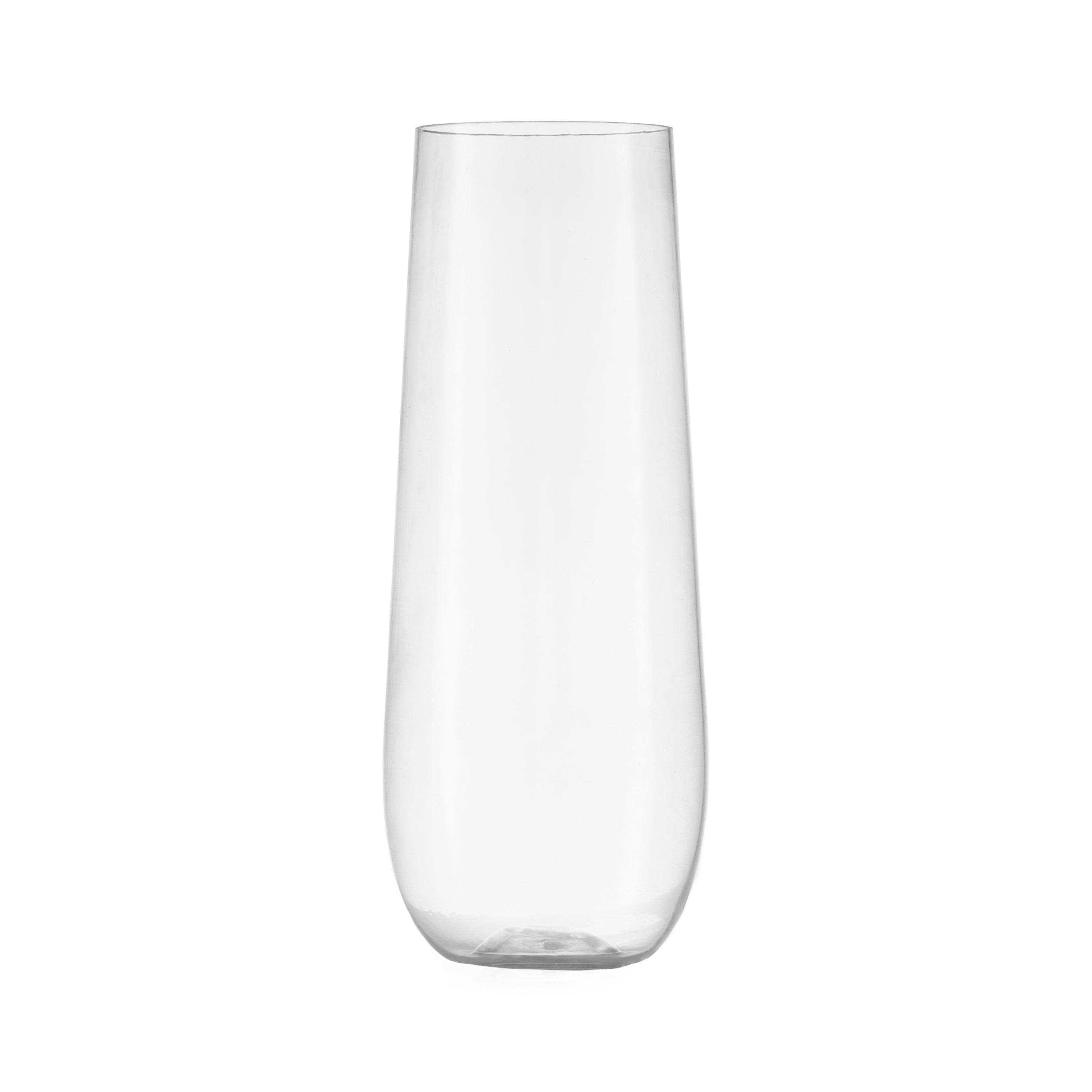 Premium 9 oz. Clear Stemless Champagne Flutes - Set of 6 | Shatterproof & Elegant Glassware for Wedding, Party & Home Entertaining | Dishwasher Safe Drinking Glasses