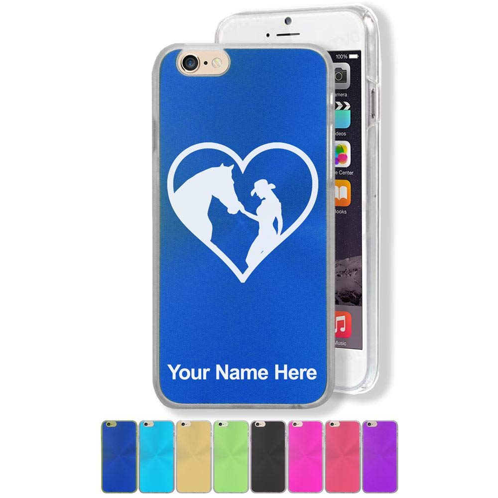 Premium iPhone 6/6s Case with Cowgirl Horse & Heart Design - Custom Engraving Available | Perfect for Western Lovers & Country Style Enthusiasts