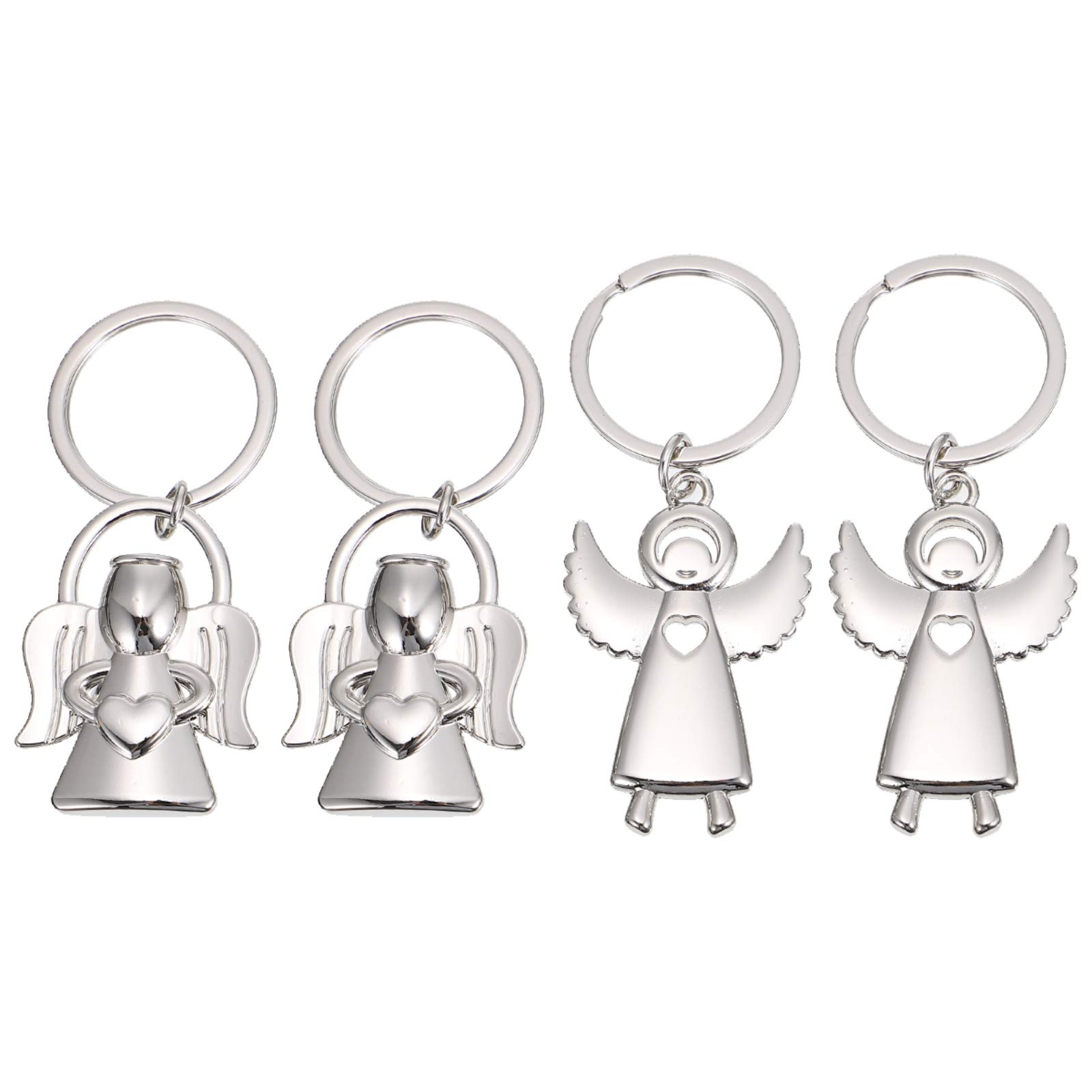 Heart Angel Key Chain Set - 4 Pcs Lovely Angel Keyrings for Mom | Perfect Gift for Mother's Day, Birthday & Special Occasions