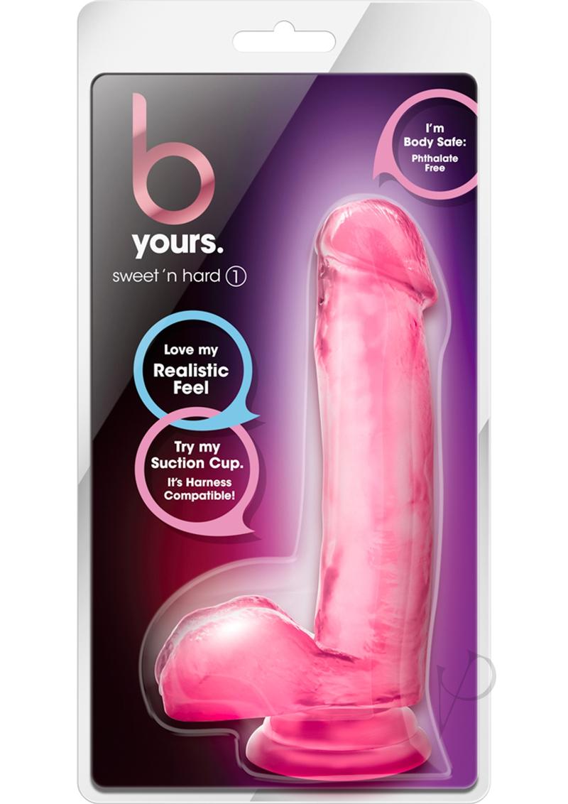 B Yours Sweet N' Hard 7 Inch Pink Realistic Dildo with Balls - Lifelike Silicone Adult Toy for Couples & Solo Play, Perfect for Bedroom Fun & BDSM Exploration