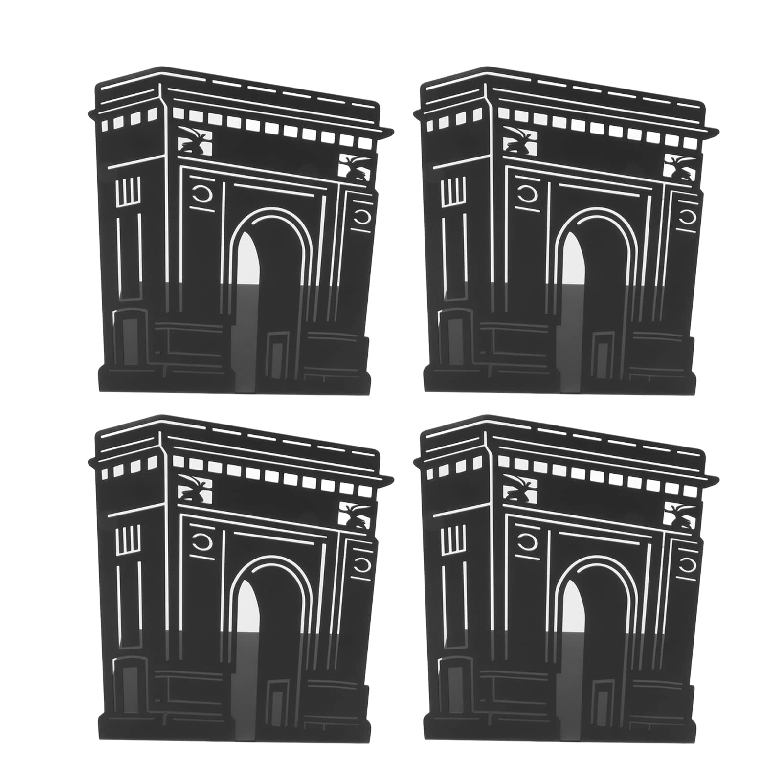 Heavy Duty Metal Bookends - Anti-Slip Black Book Stoppers with Rounded Edges for Office Desk, Study Room & Home Library Organization (Set of 2) - Perfect for Bookshelves, Office Supplies & Home Decor