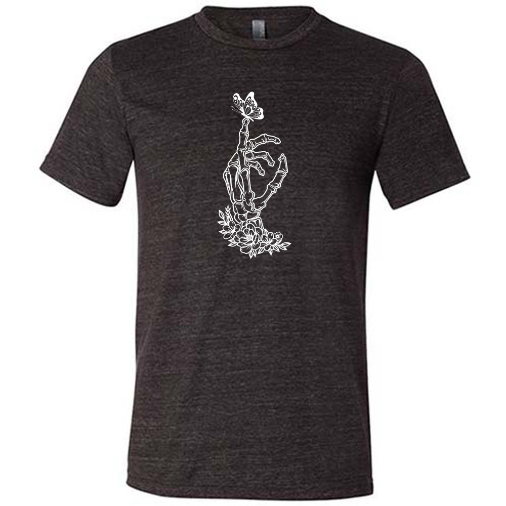 Skeleton Hand Butterfly Graphic T-Shirt for Men & Women | Gothic Style Unisex Tee for Halloween, Concerts & Casual Wear
