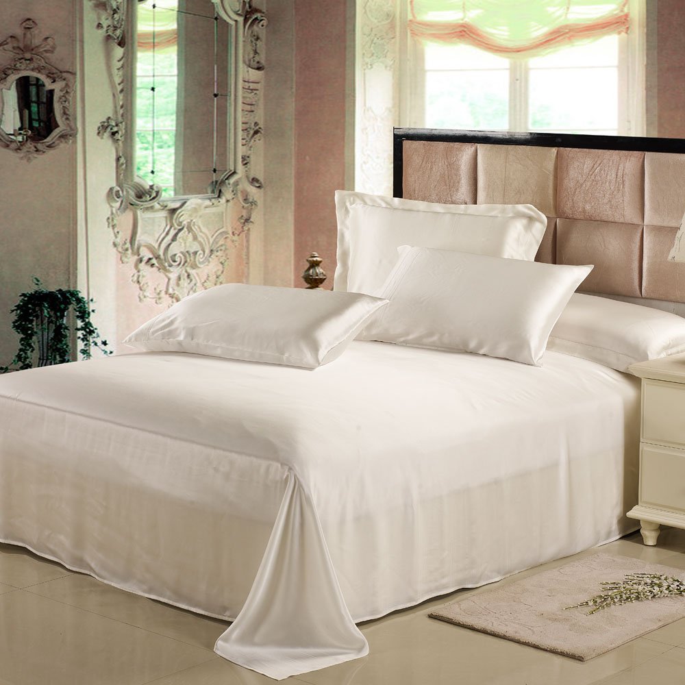 LilySilk 100% Mulberry Silk Sheet Set - 19 Momme Grade A Silk, Twin Size, Ivory - Luxurious Bedding for Better Sleep & Skin Care | Perfect for Master Bedrooms, Guest Rooms & Hotels