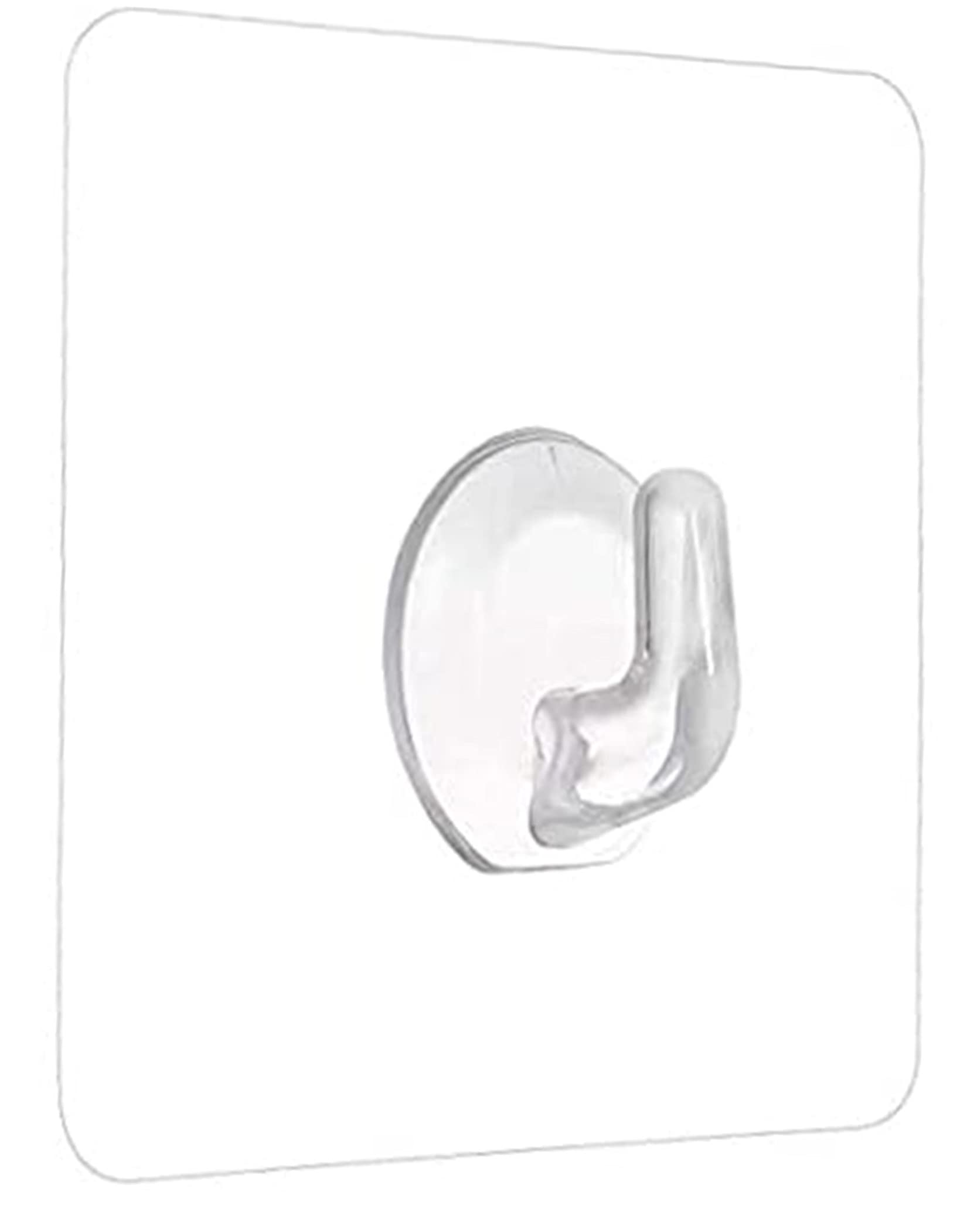 Transparent Reusable Wall Hooks - Heavy Duty Self Adhesive Hangers for Bathroom, Kitchen & Home Organization - 10 Pack - Perfect for Hanging Towels, Coats, Keys and Decor