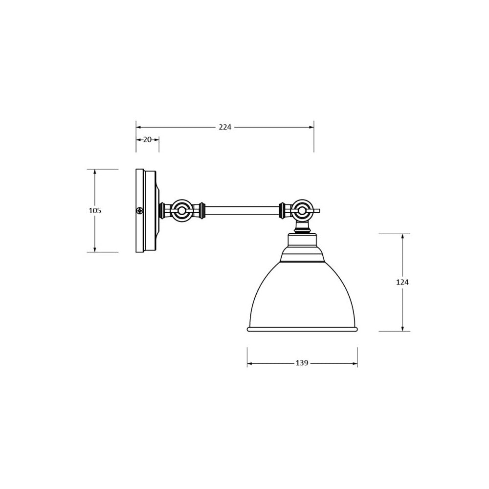 Hammered Polished Nickel Brindley Wall Light - Modern Sconce for Living Room, Bedroom & Hallway Lighting