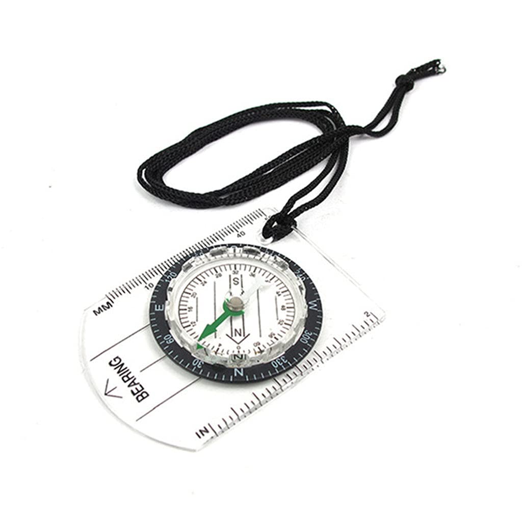 XWWDP Military Grade Transparent Plastic Compass - Professional Outdoor Camping & Hiking Navigation Tool with Proportional Footprint - Perfect for Backpacking, Survival Kits, and Adventure Travel Gear