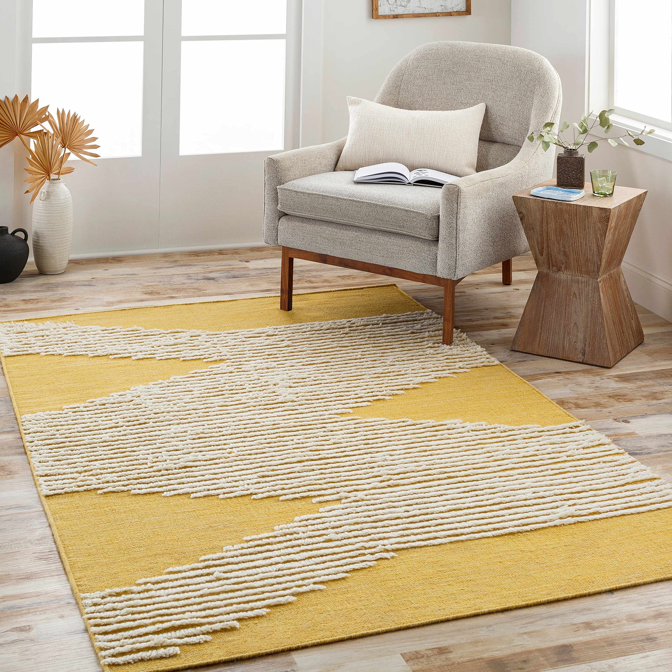 Premium Hauteloom McConnellstown Wool Area Rug 6' x 9' - Soft Beige Handmade Rug for Living Room, Bedroom & Office - Eco-Friendly Natural Fiber Floor Decor - Perfect for Cozy Home, Apartment or Workspace