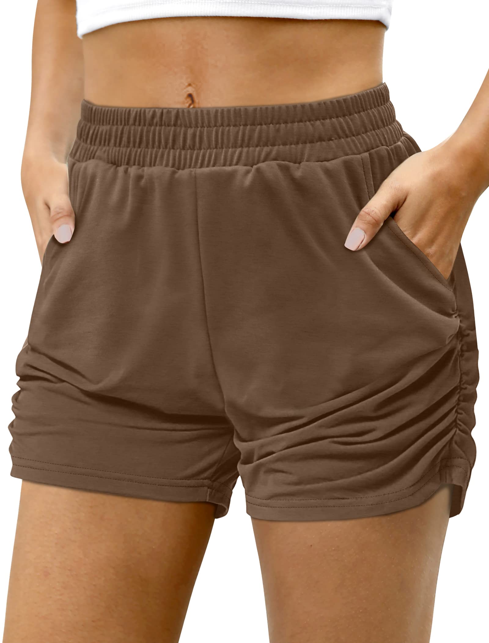 Aloodor Women's Casual Summer Athletic Shorts with Pockets - Comfortable Workout & Lounge Shorts for Running, Yoga, and Everyday Wear