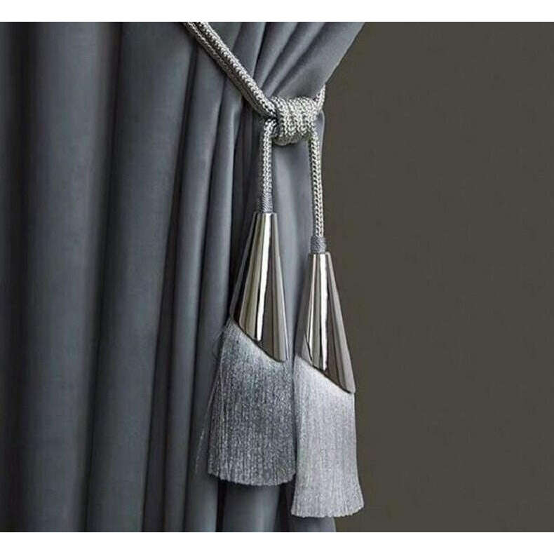 Kara Silver Bell Tieback - Elegant Curtain Holdbacks for Home Decor, Perfect for Living Room, Bedroom & Window Treatments