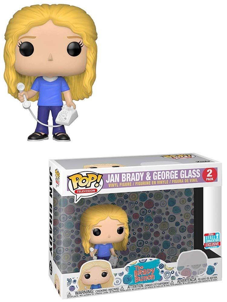 Exclusive Funko Pop! The Brady Bunch Jan & George Glass Vinyl Figure - New York Comic Con Limited Edition Collectible for TV Show Fans & Home Decor