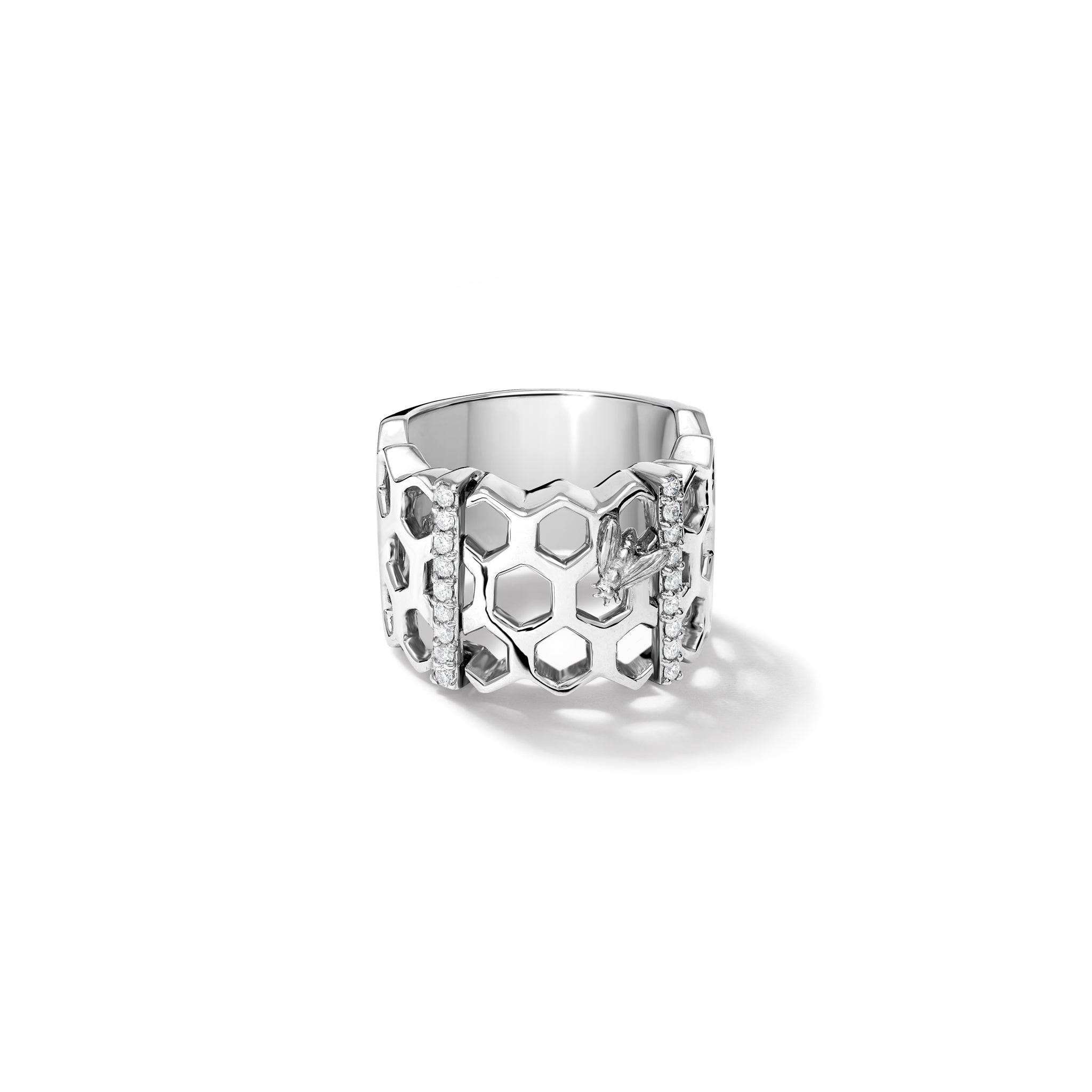 Melissae di Erice 14K White Gold Diamond Ring - Elegant Wedding Band & Anniversary Gift for Women