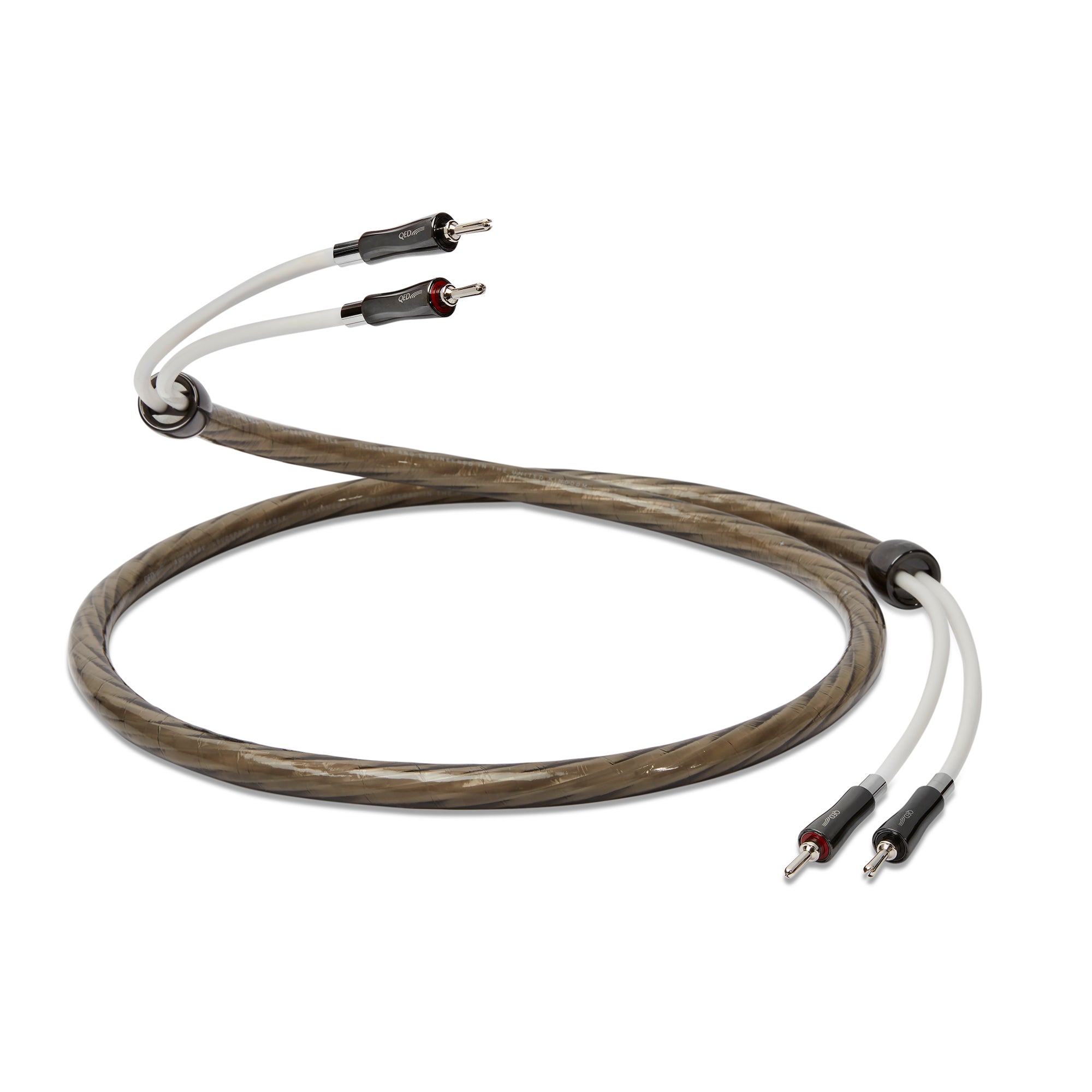 Premium QED Supremus Zr Speaker Cable - Banana Plug Pair for High-End Audio Systems - Perfect for Home Theater & Studio Setup