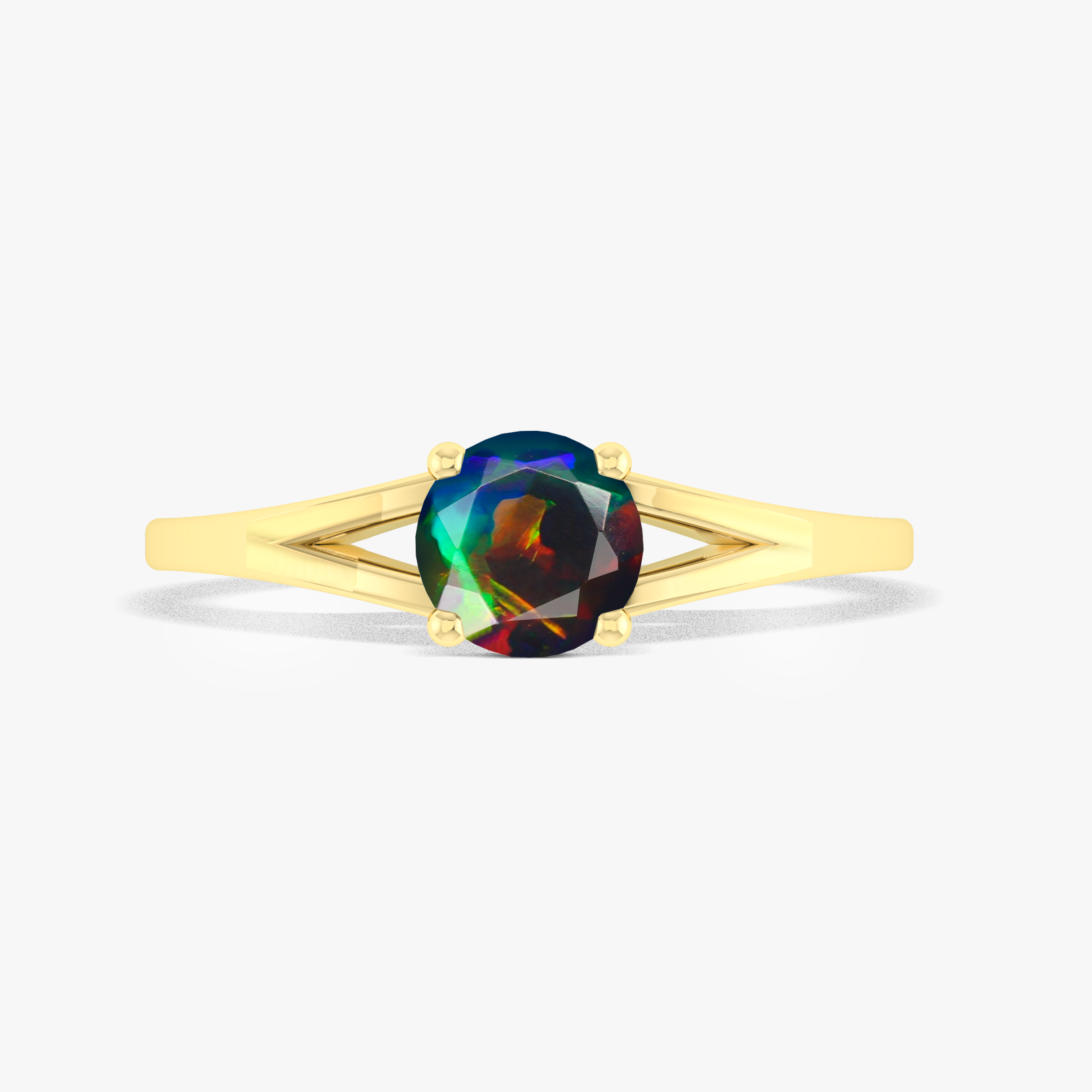 Exquisite Black Fire Opal Ring for Women – Elegant Round Dainty Jewelry for Everyday Wear & Special Occasions