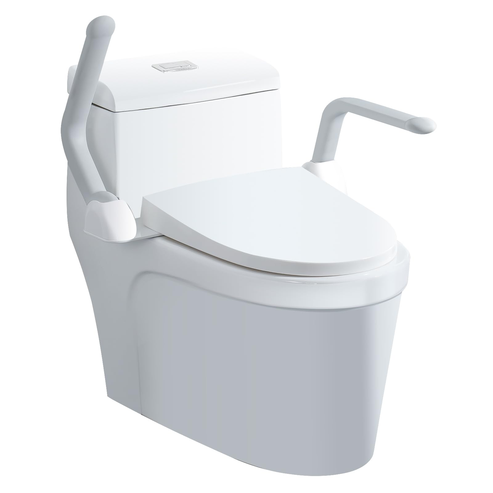 **Essbhach Toilet Safety Rails – Heavy Duty 480LBS Support Frame with Flip-Up Non-Slip Armrests for Elderly, Handicap & Pregnant – Compact Bathroom Fit – Ideal for Home, Hospital & Assisted Living Safety**