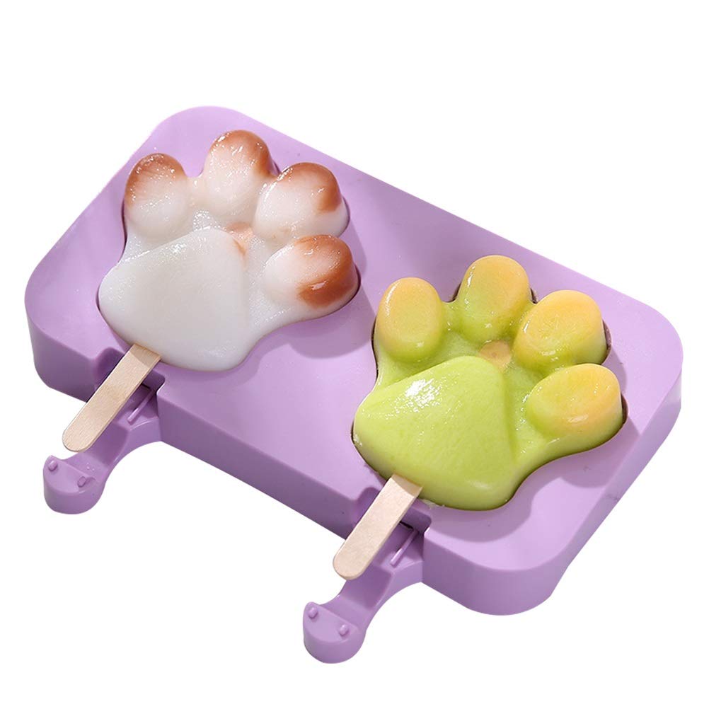 Reusable Silicone Popsicle Molds Set - Bear Paw, Rabbit & Ellipse Shaped Ice Cream Makers for Homemade Frozen Treats | BPA-Free Freezer Molds for Kids & Family | Perfect for Summer Snacks, Birthday Parties & Healthy Desserts