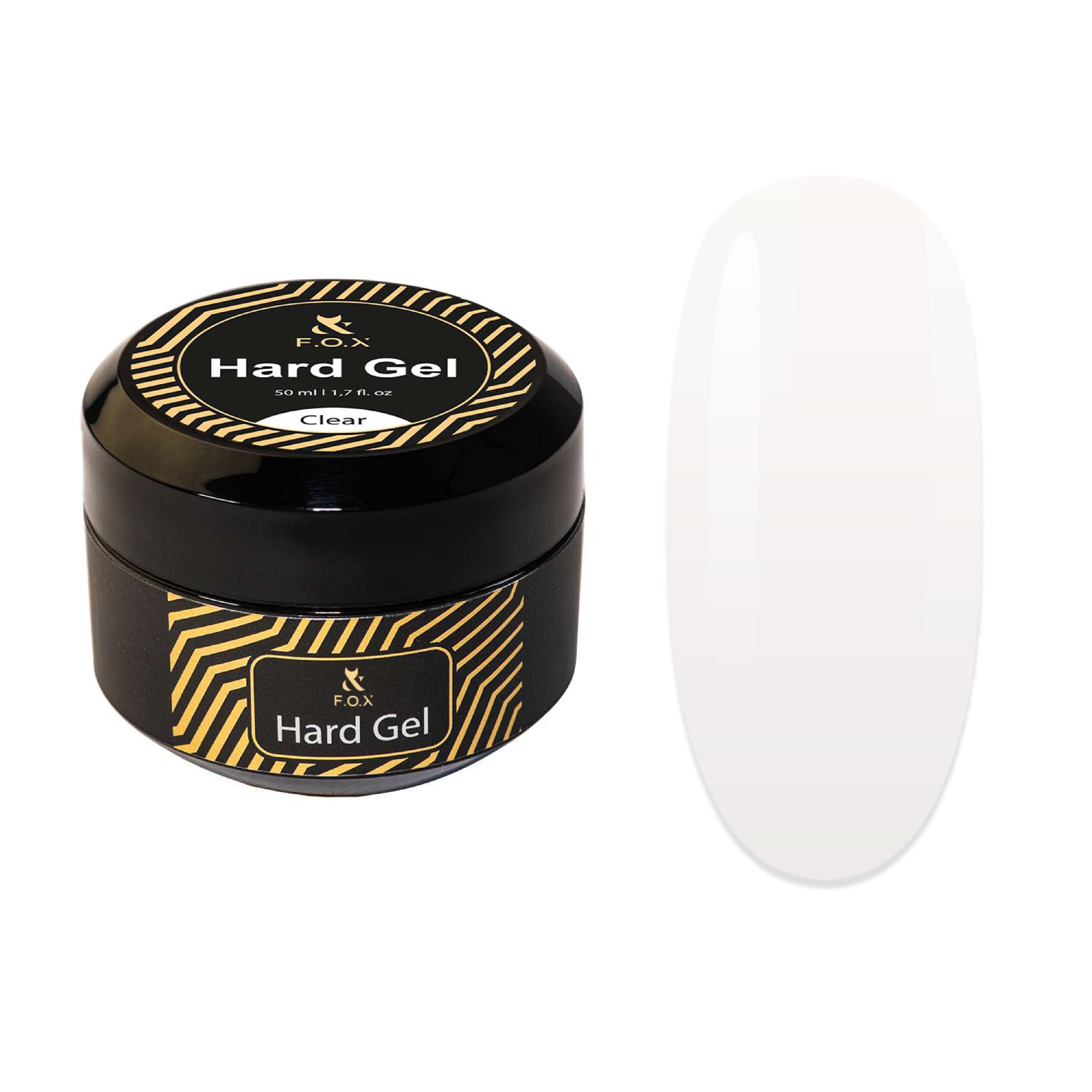 F.O.X Hard Gel Clear Nail Polish - 50ml Bottle for Long-Lasting Manicures & Nail Art - Perfect for Salon & Home Use