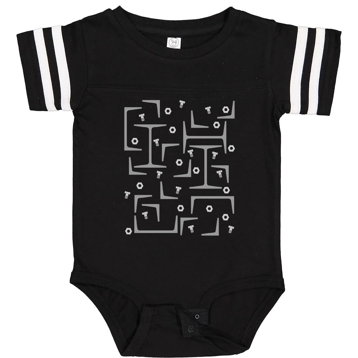 Inktastic Nuts Bolts Angles & Gray Steel Beams Baby Bodysuit - Cute Engineering Themed Outfit for Infants & Toddlers - Perfect for Playdates, Photo Shoots & DIY Enthusiast Parents