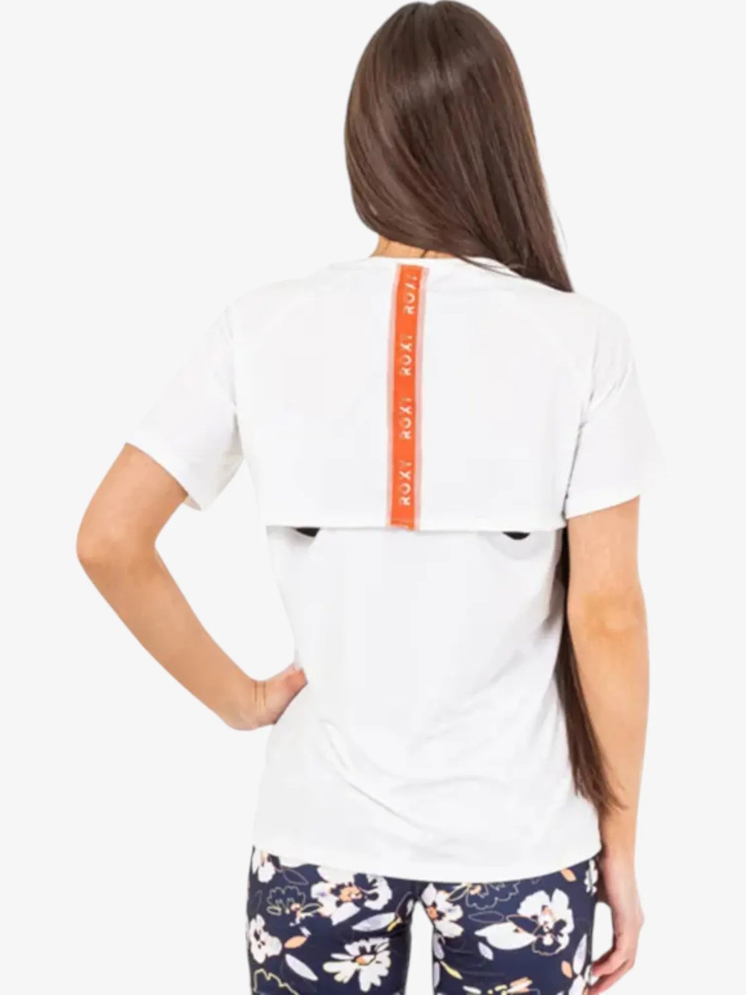 Roxy Fitness Bold Moves White T-Shirt for Women - Workout, Yoga & Running Activewear Top