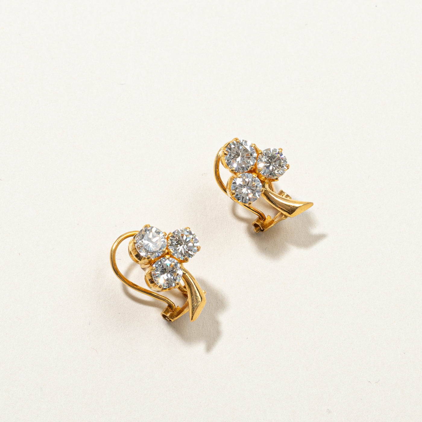 2.80ctw Three Stone Diamond Earrings - 14K White Gold Stud Earrings for Women, Perfect for Weddings, Anniversaries & Special Occasions