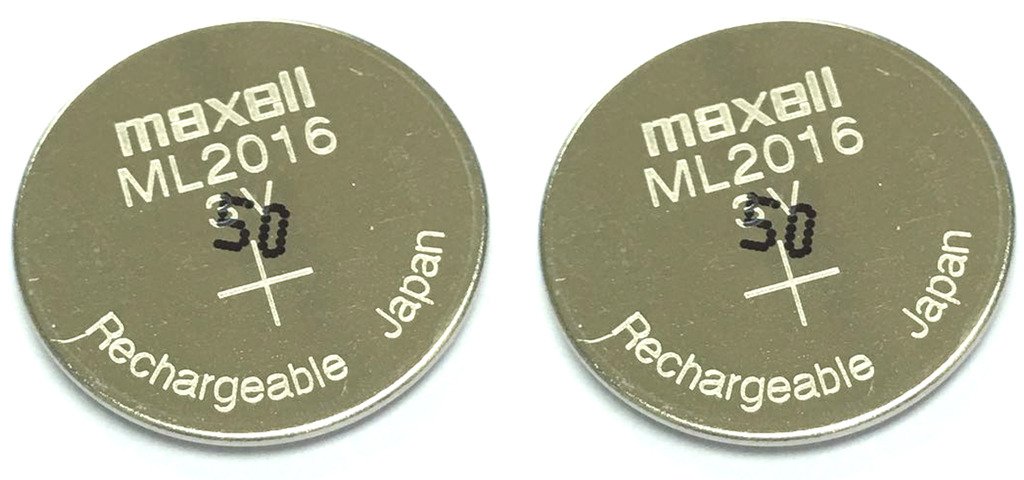 Maxell ML2016 Original Rechargeable Lithium Manganese Battery (2-Pack) - Compatible with Casio Solar & Citizen Eco-Drive Watches | Long-Lasting Power for Solar-Powered Timepieces