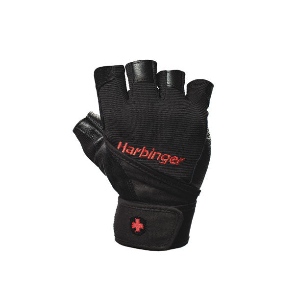Harbinger Pro WristWrap Weightlifting Gloves - Black for CrossFit, Gym & Strength Training - Support & Grip for Lifting, Pull-Ups & Workouts
