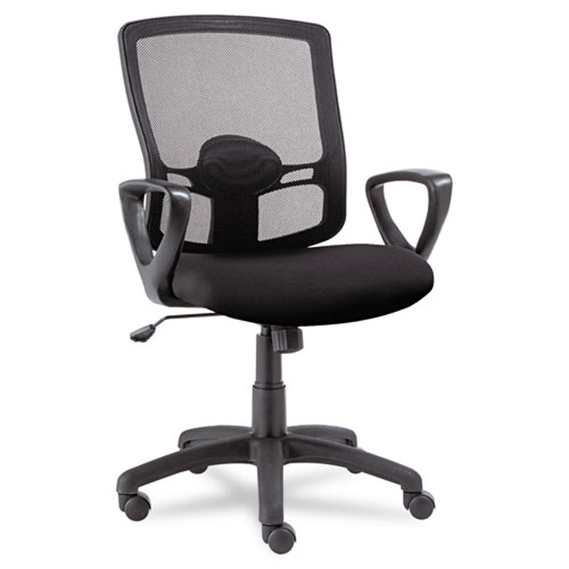 Ergonomic Mesh Mid Back Office Chair - Black with Adjustable Height & Lumbar Support for Home & Office Workspaces