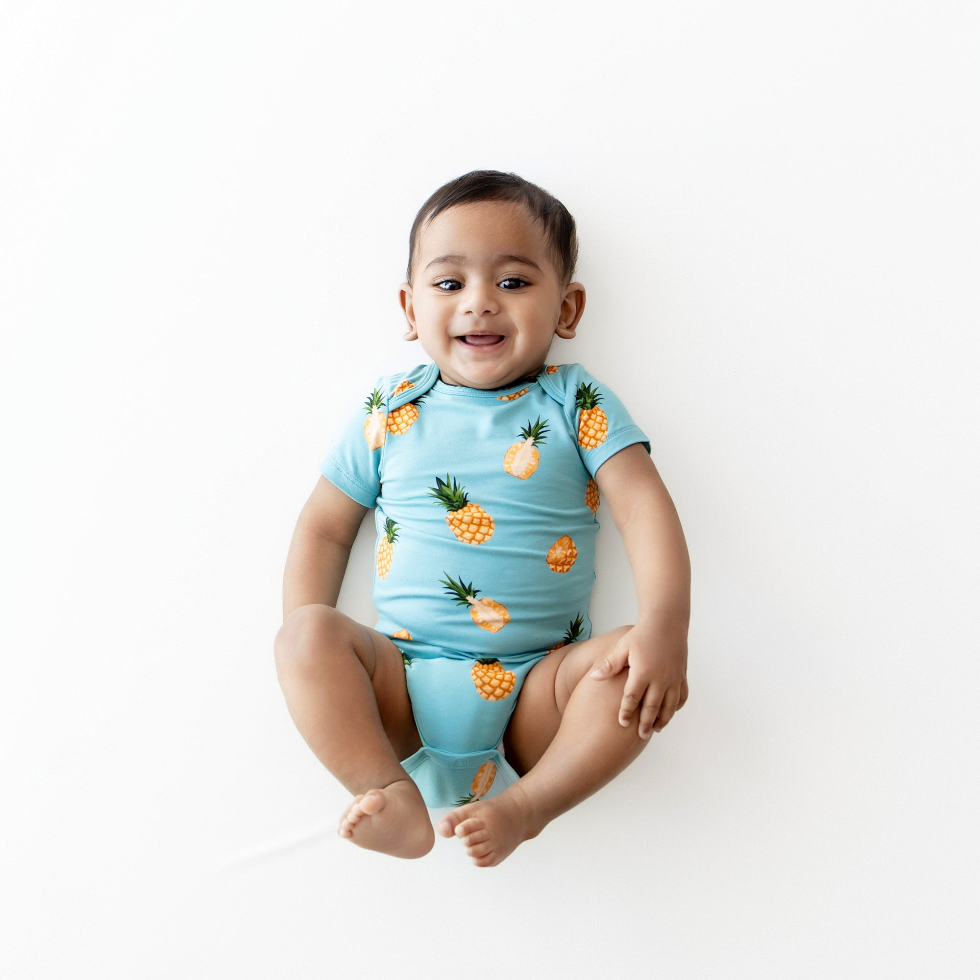 Pineapple Print Bodysuit for Women - Soft & Comfortable Stretchy Fabric - Perfect for Casual Wear, Layering, and Summer Outfits