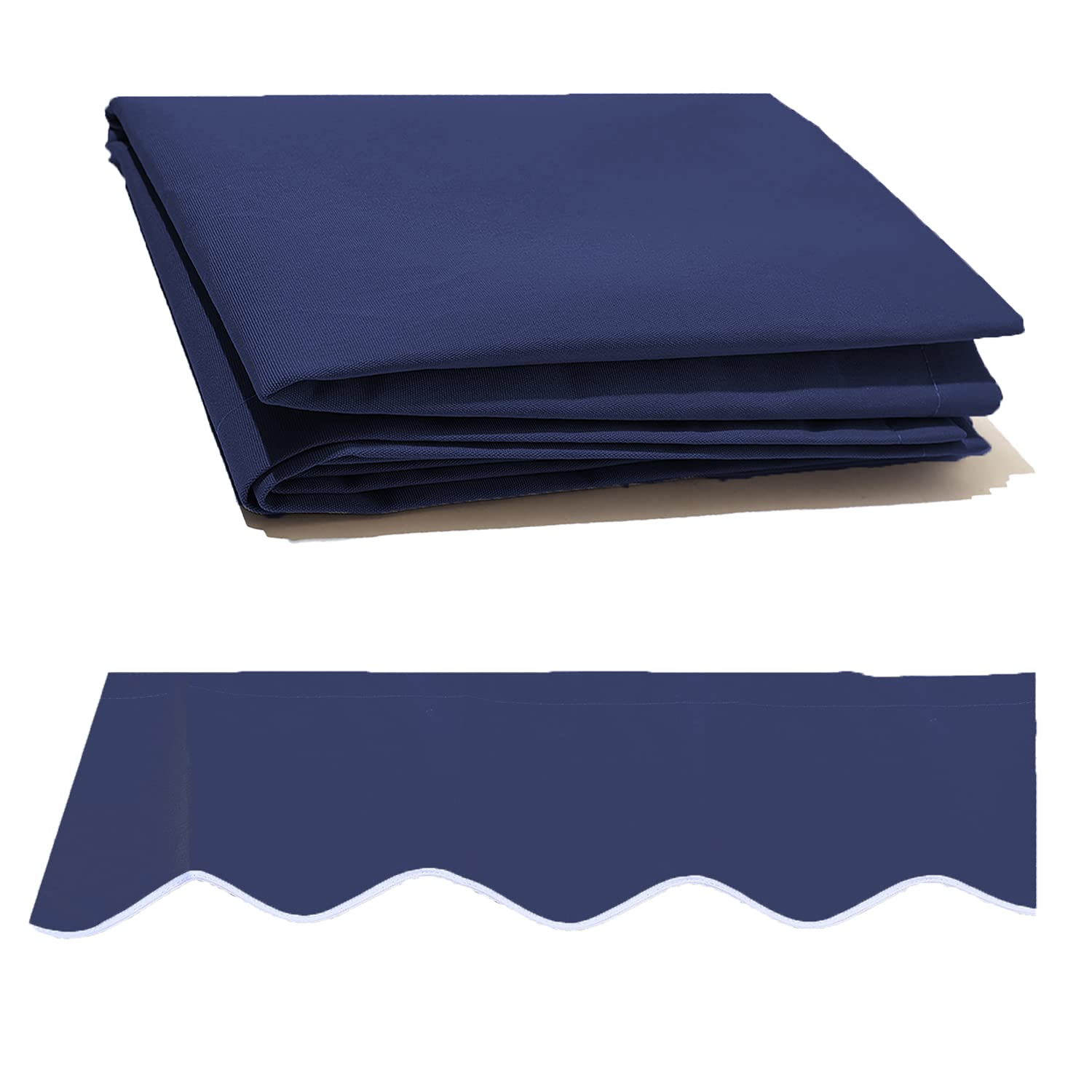 10' x 8' Retractable Patio Awning Replacement Fabric - Durable UV-Resistant Sunshade Canopy with Reinforced Waterproof Design - Perfect for Outdoor Decks, Gardens, and Poolside Areas - Blue