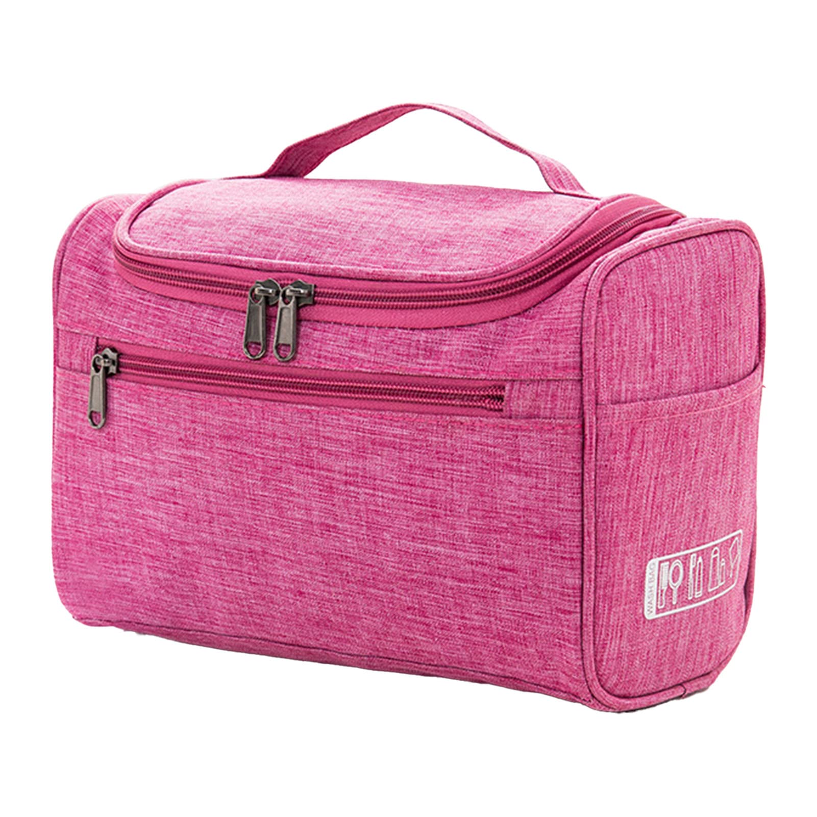Waterproof Makeup Bag for Women - Travel Cosmetic Organizer with Handle, Polyester Shaving & Wash Pouch - Perfect for Travel, Gym & Daily Storage