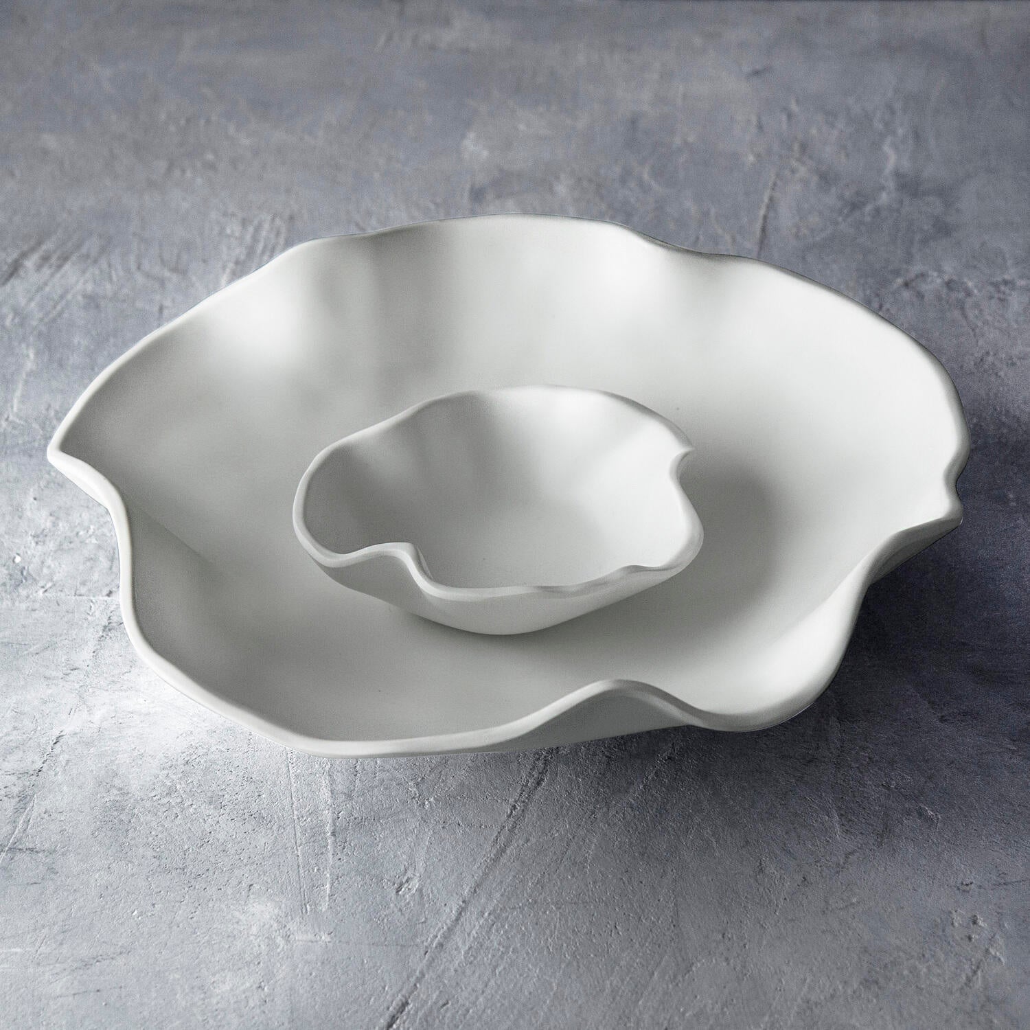 Beatriz Ball VIDA Nube Chip & Dip Set - Elegant Stainless Steel Serving Platter with Matching Bowl for Parties, Entertaining & Home Decor (12-inch)
