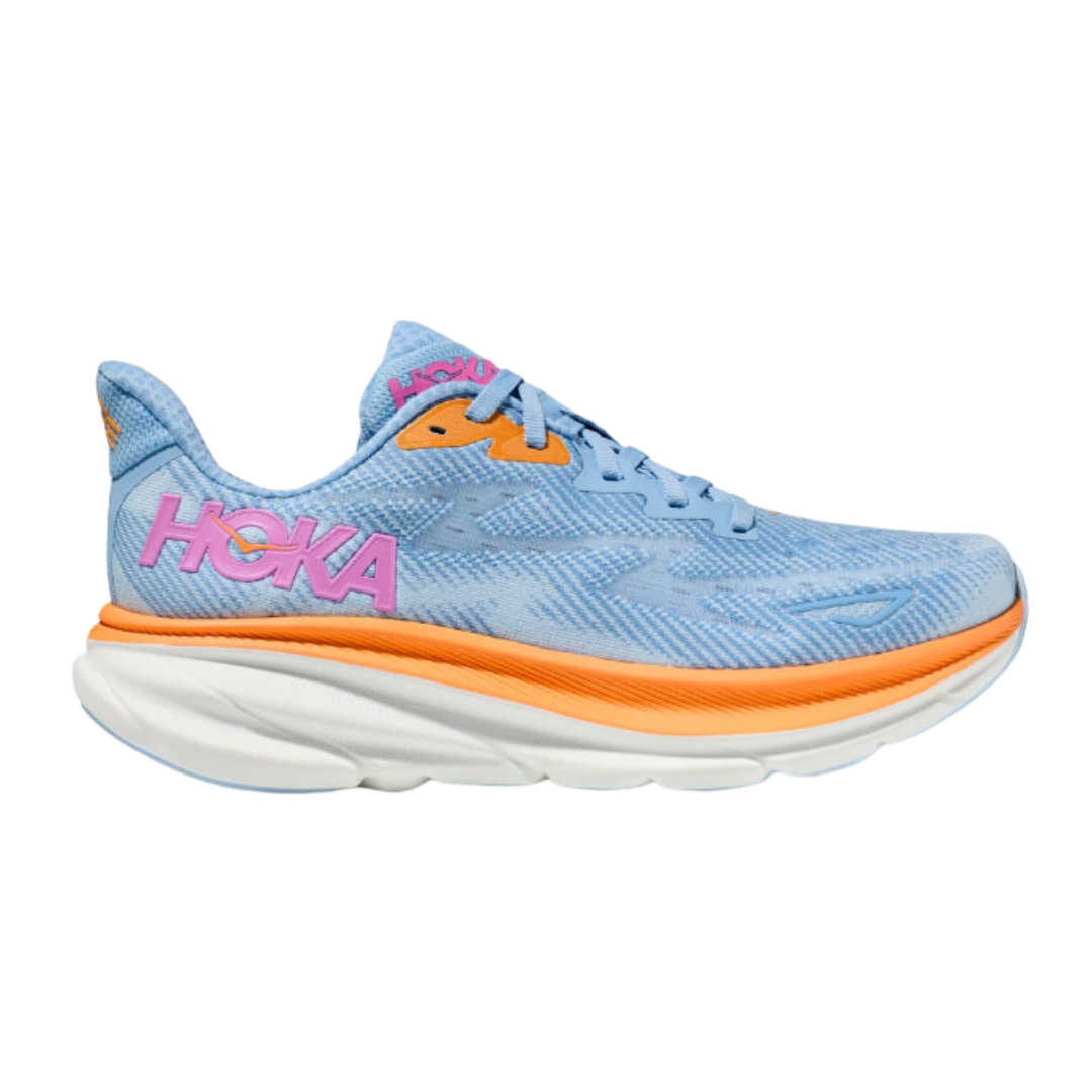 HOKA Women's Clifton 9 Running Shoes - Airy Blue/Ice Water (B Width) | Lightweight Cushioned Sneakers for Road Running, Jogging & Gym Workouts