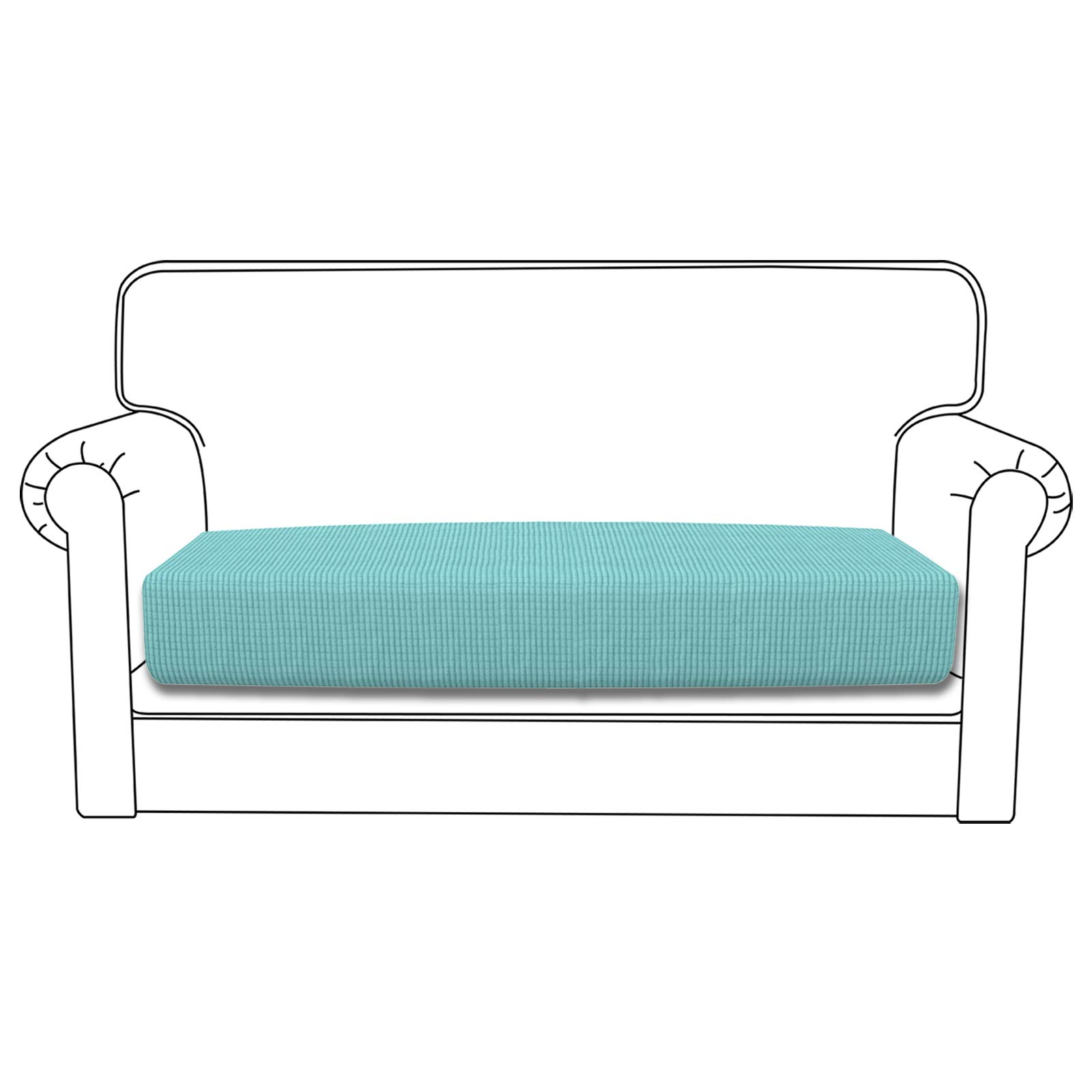 Stretch Loveseat Cushion Cover - Soft Elastic Sofa Slipcover Protector for Furniture (Light Green) | Perfect for Living Room, Bedroom, or Office Sofa Protection