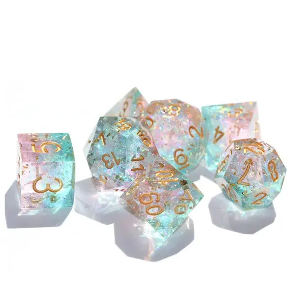 Premium Bisou Dice Set for Tabletop RPG Games - 7-Piece Polyhedral Dice for Dungeons & Dragons, Pathfinder & Board Games - Perfect for Gifts & Game Nights