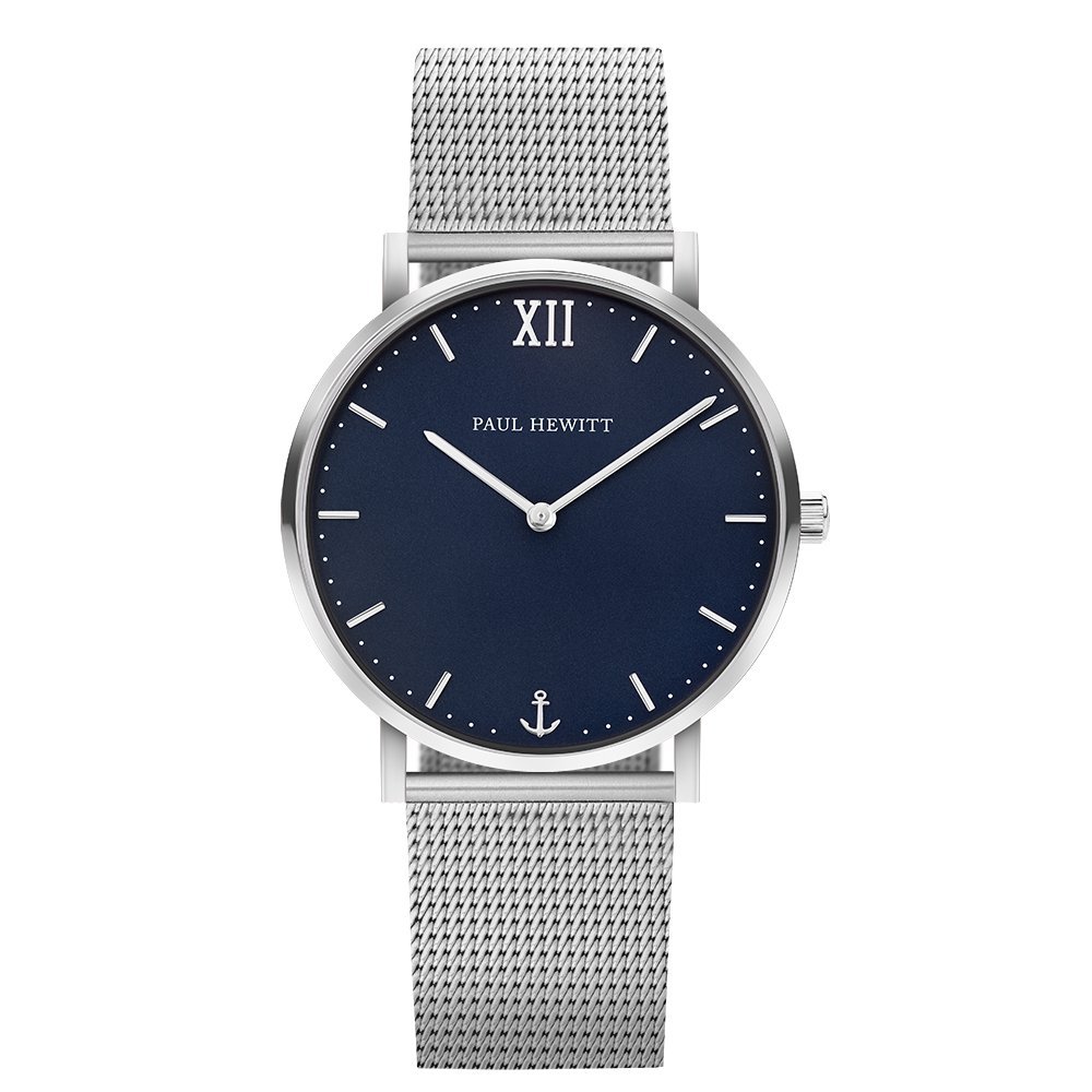 PAUL HEWITT Sailor Line Blue Lagoon Stainless Steel Watch - Unisex Silver Wristwatch with Blue Dial | Perfect for Nautical Enthusiasts, Water Activities & Everyday Fashion